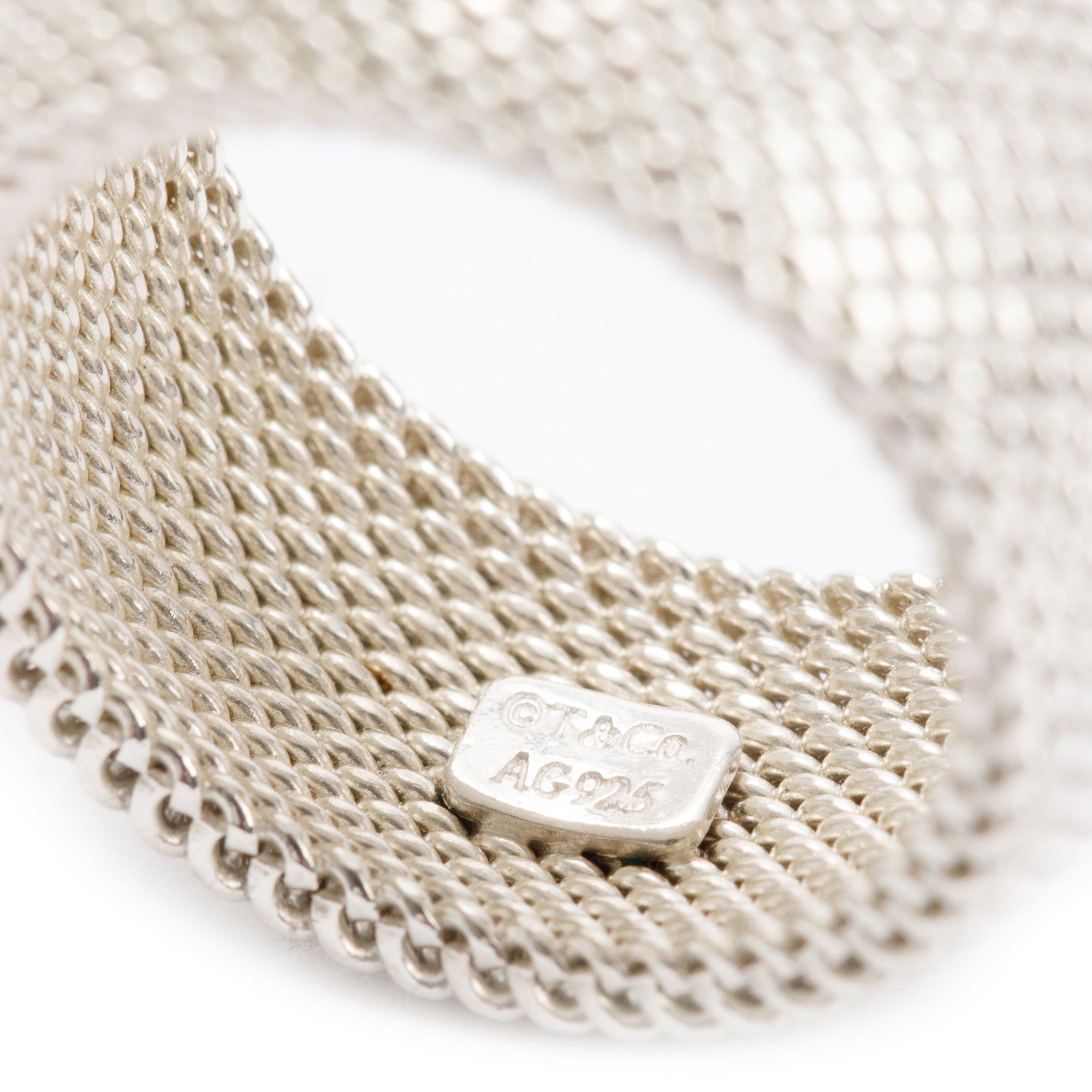 Tiffany & Co. Sterling Silver Somerset Mesh Ring, Size 4.25