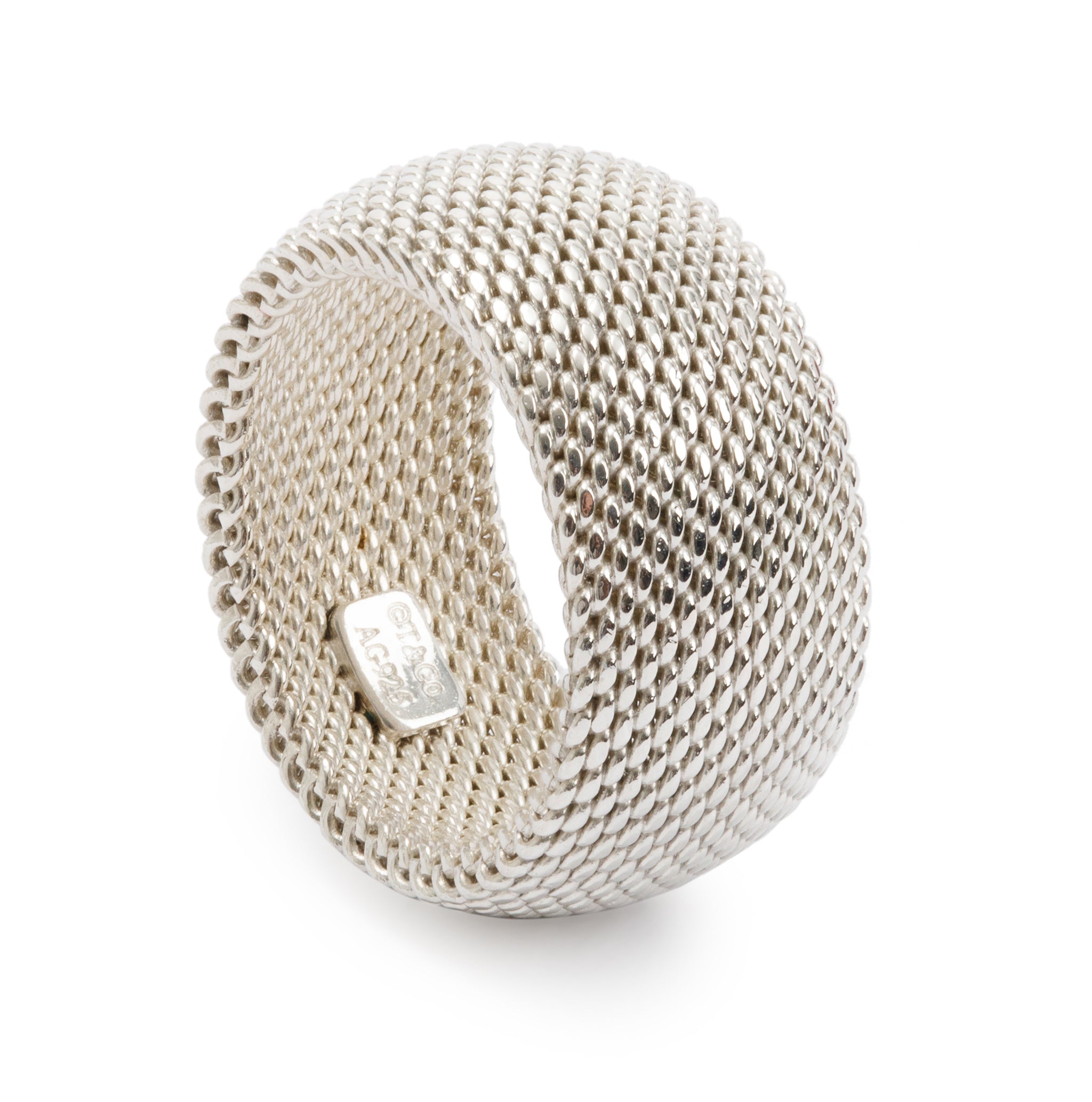 Tiffany & Co. Sterling Silver Somerset Mesh Ring, Size 4.25