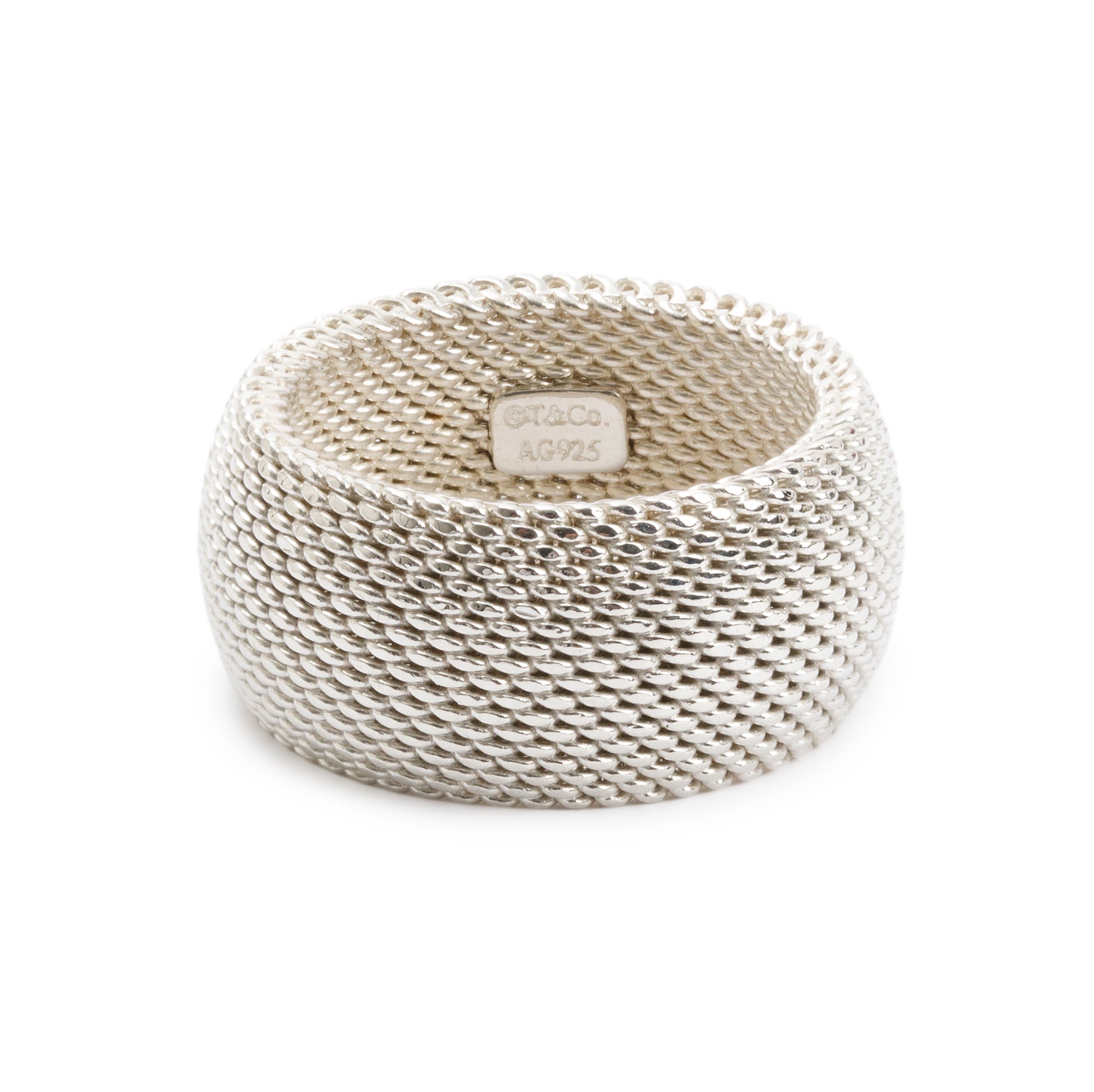 Tiffany & Co. Sterling Silver Somerset Mesh Ring, Size 4.25