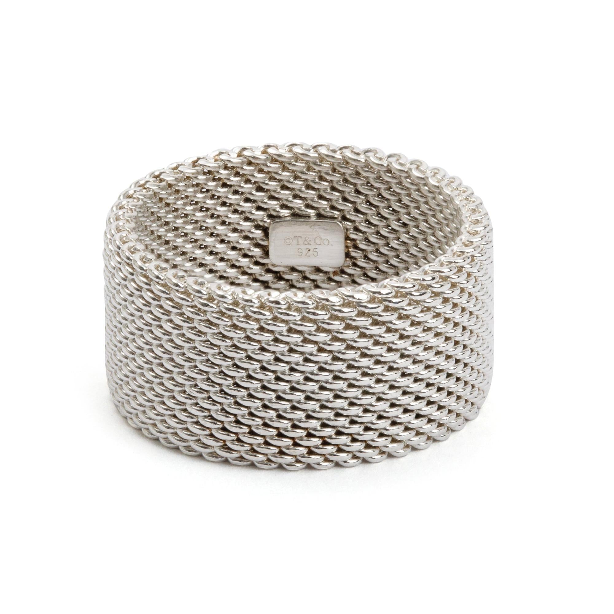 Tiffany & Co. Sterling Silver Somerset Mesh Ring, Size 5.75
