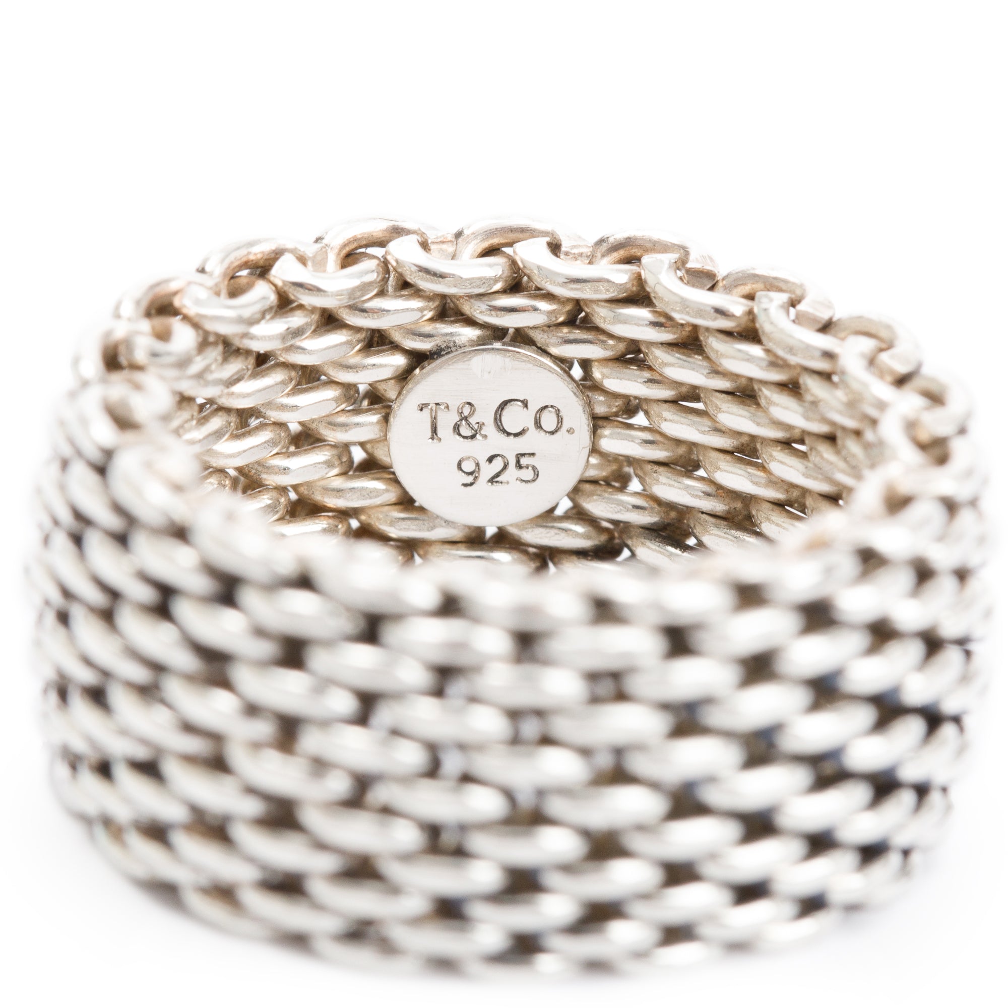 Tiffany & Co. Sterling Silver Somerset Mesh Ring, Size 6