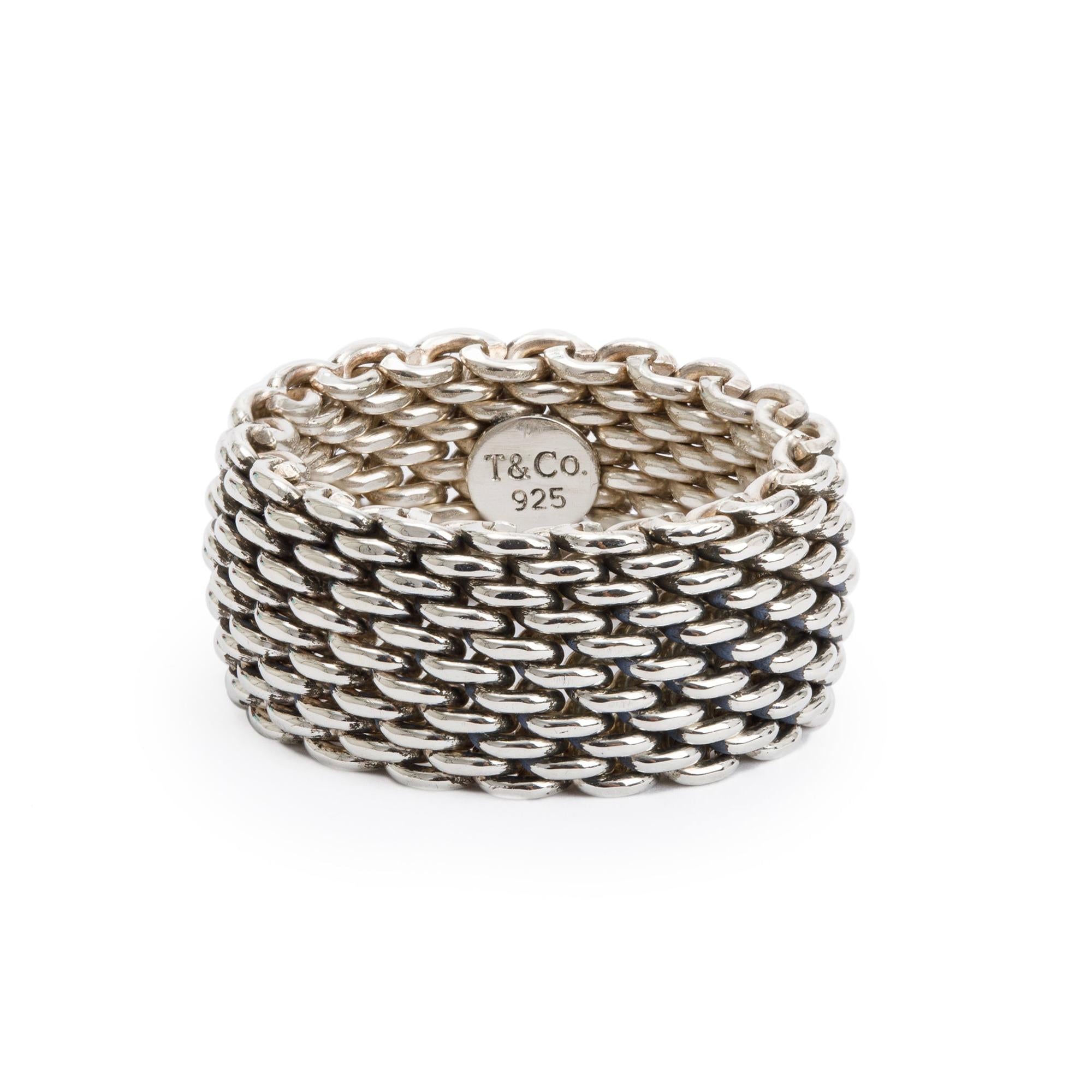 Tiffany & Co. Sterling Silver Somerset Mesh Ring, Size 6