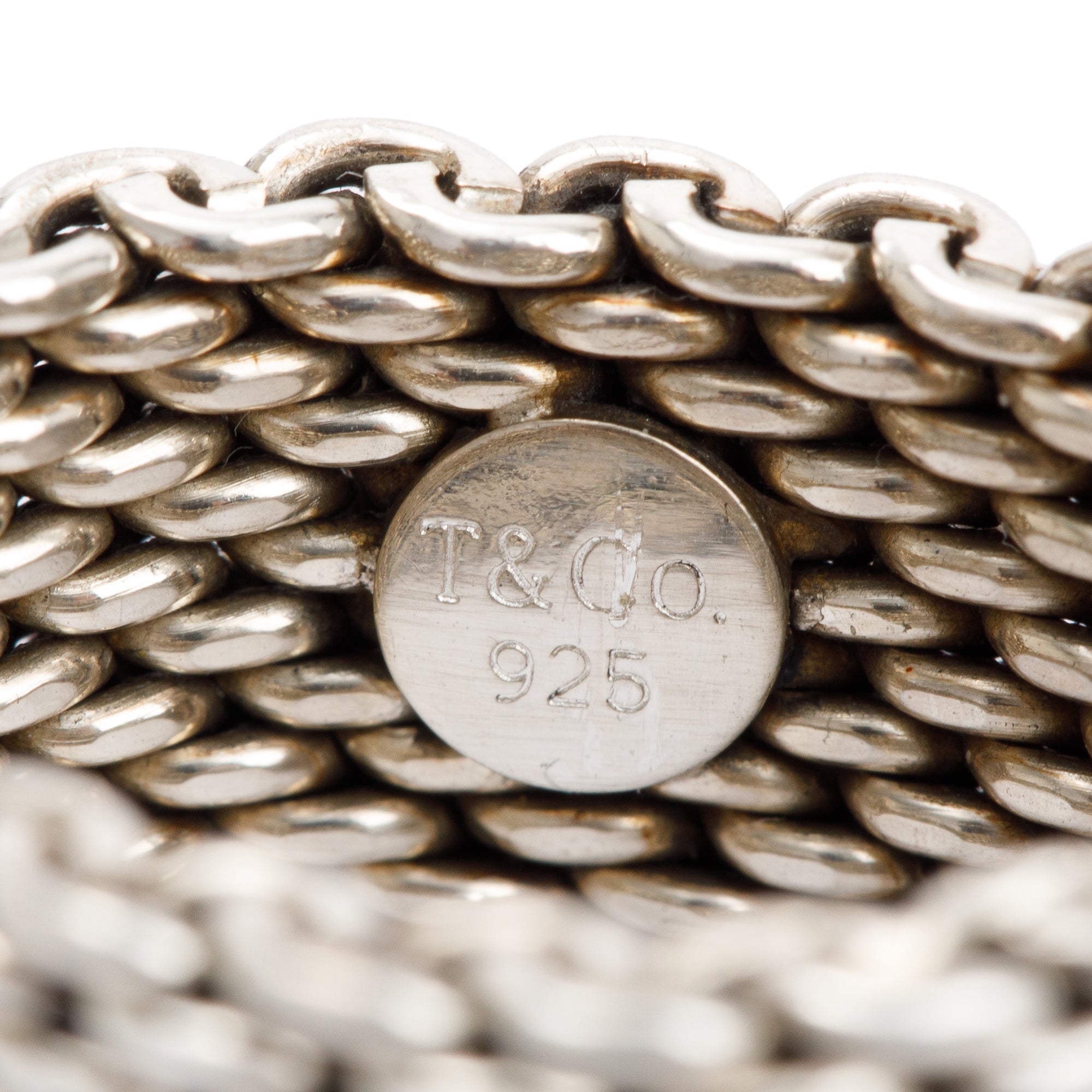 Tiffany & Co. Sterling Silver Somerset Mesh Ring, Size 6.5