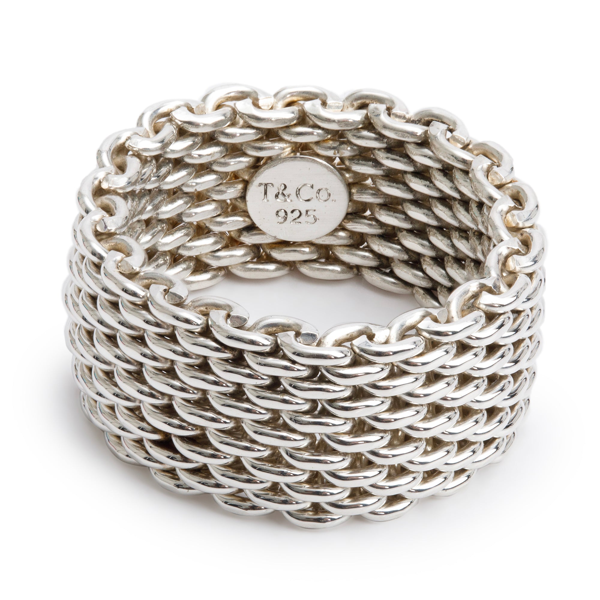 Tiffany & Co. Sterling Silver Somerset Mesh Ring, Size 6.5