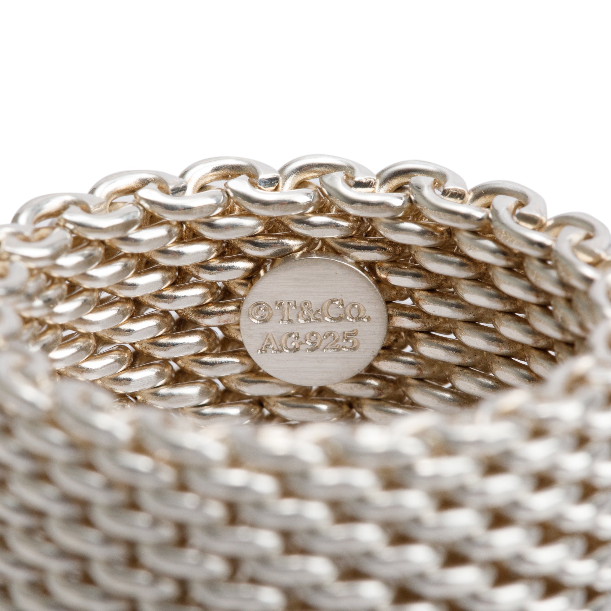Tiffany & Co. Sterling Silver Somerset Mesh Ring, Size 7