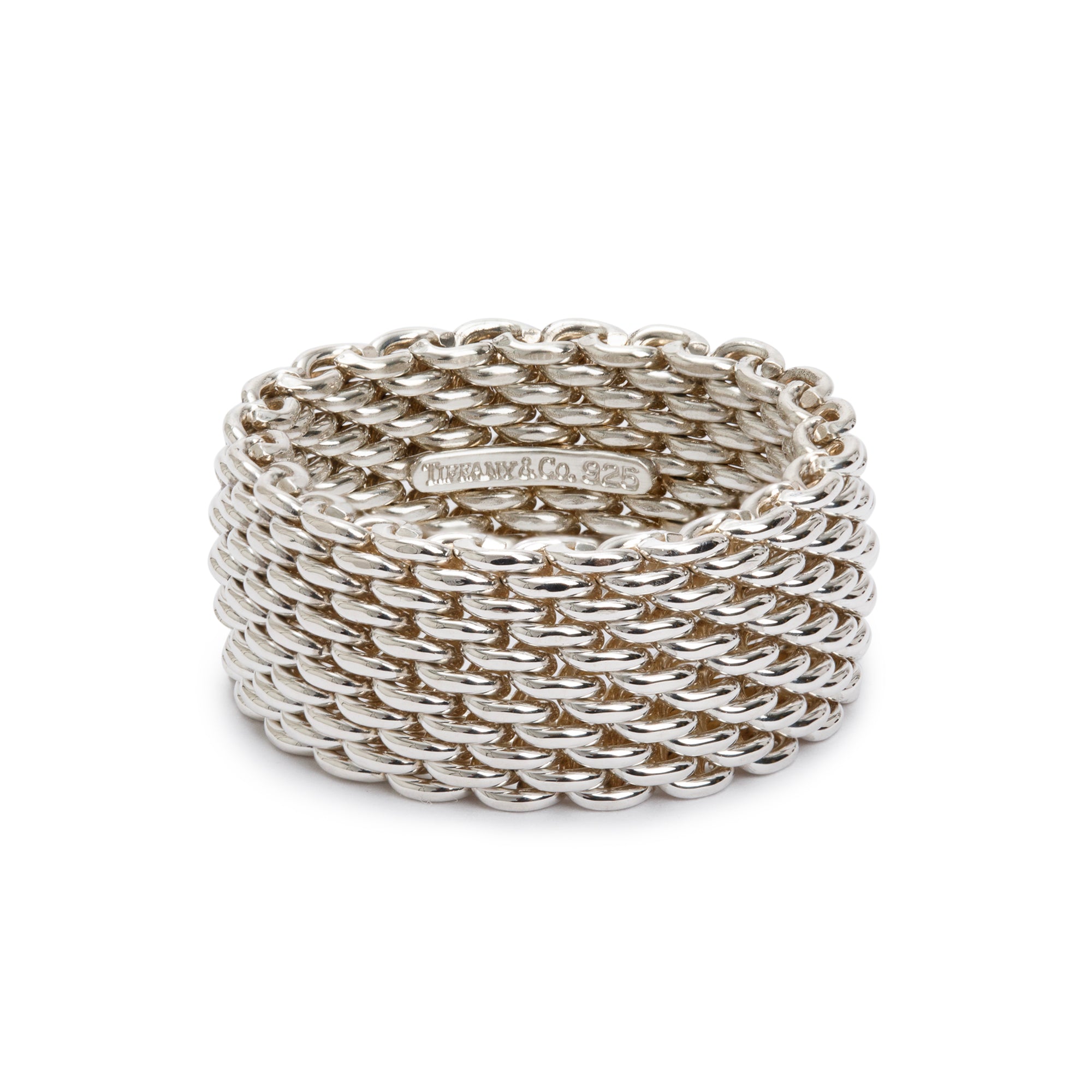 Tiffany & Co. Sterling Silver Somerset Mesh Ring, Size 7.5