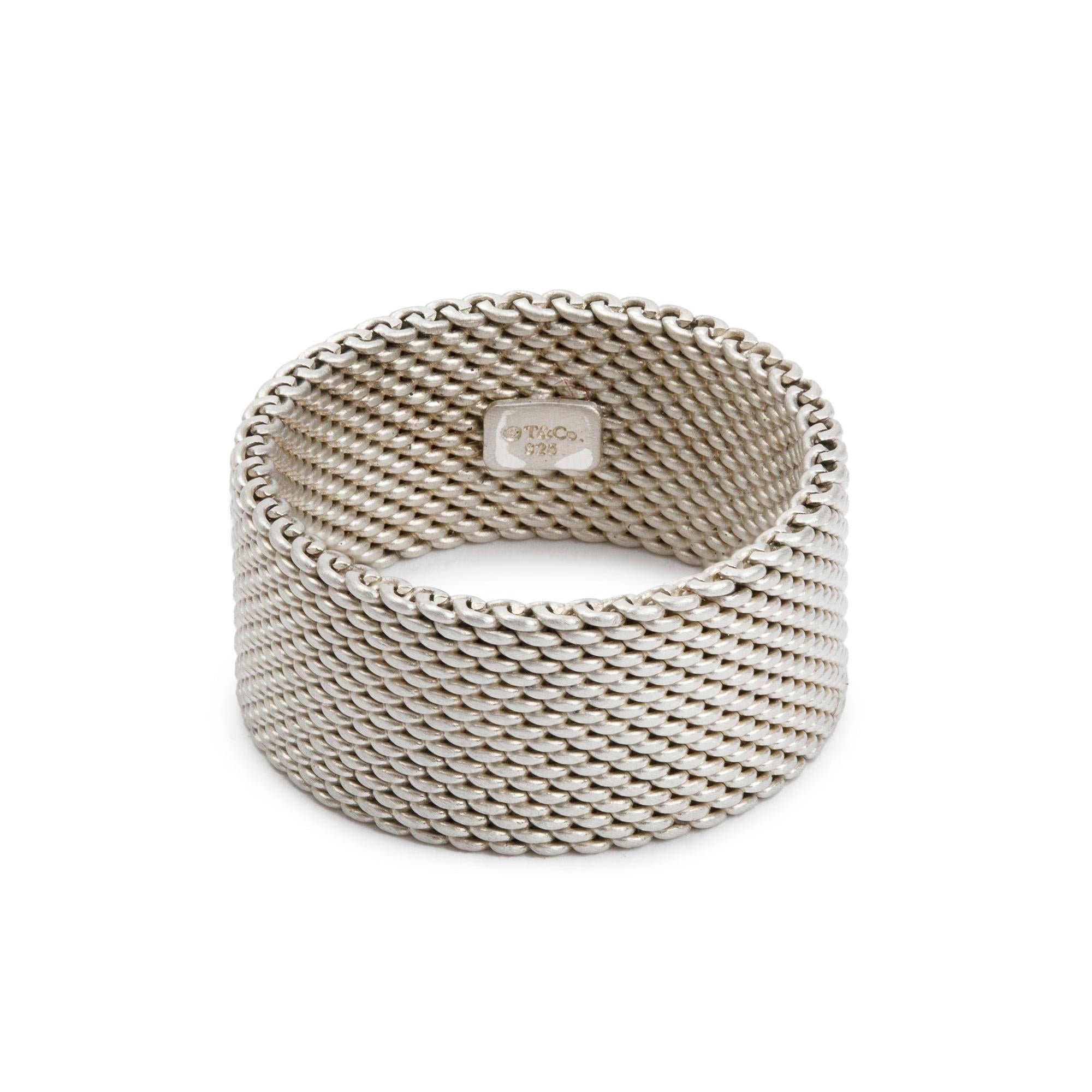 Tiffany & Co. Sterling Silver Somerset Mesh Ring, Size 7