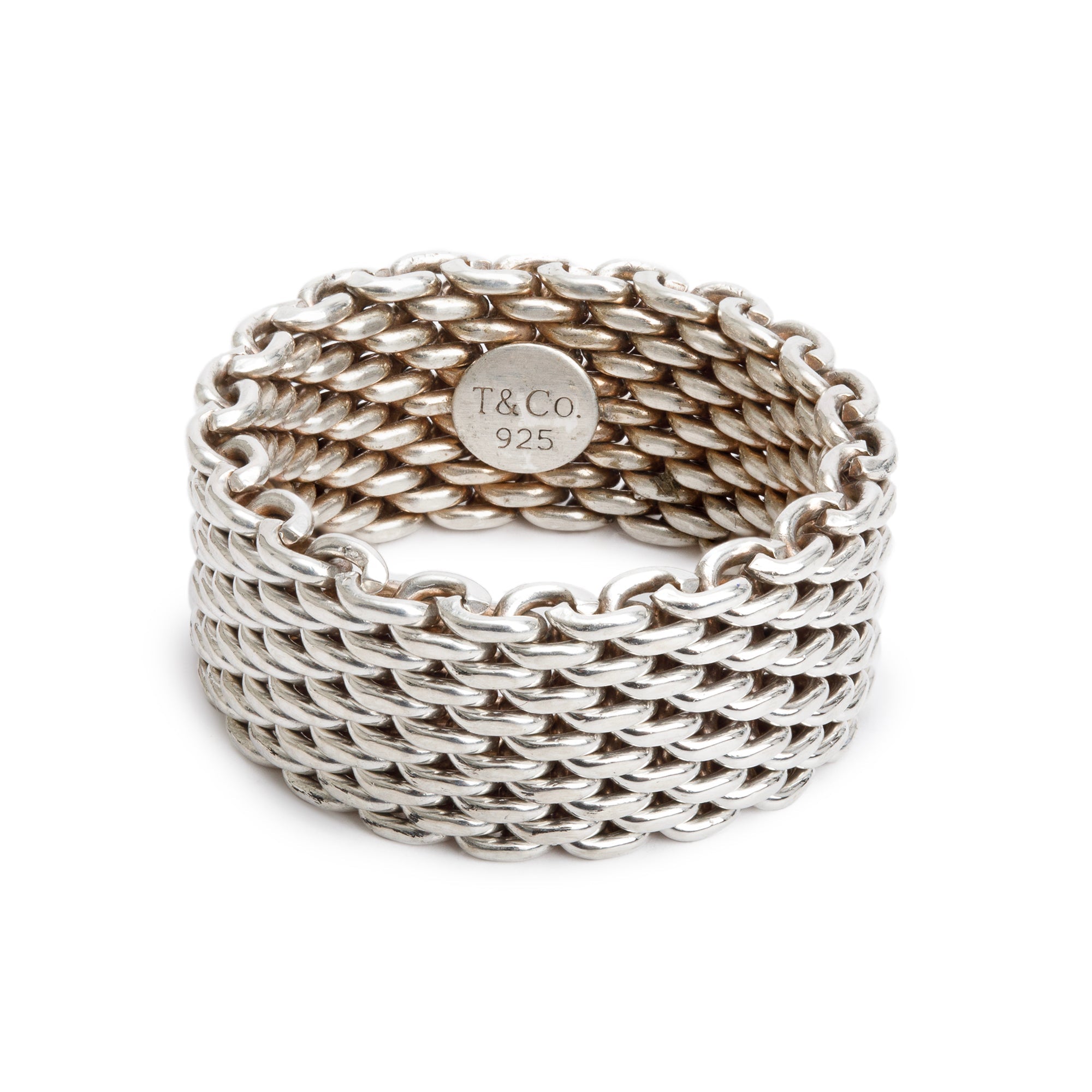Tiffany & Co. Sterling Silver Somerset Mesh Ring, Size 8.25