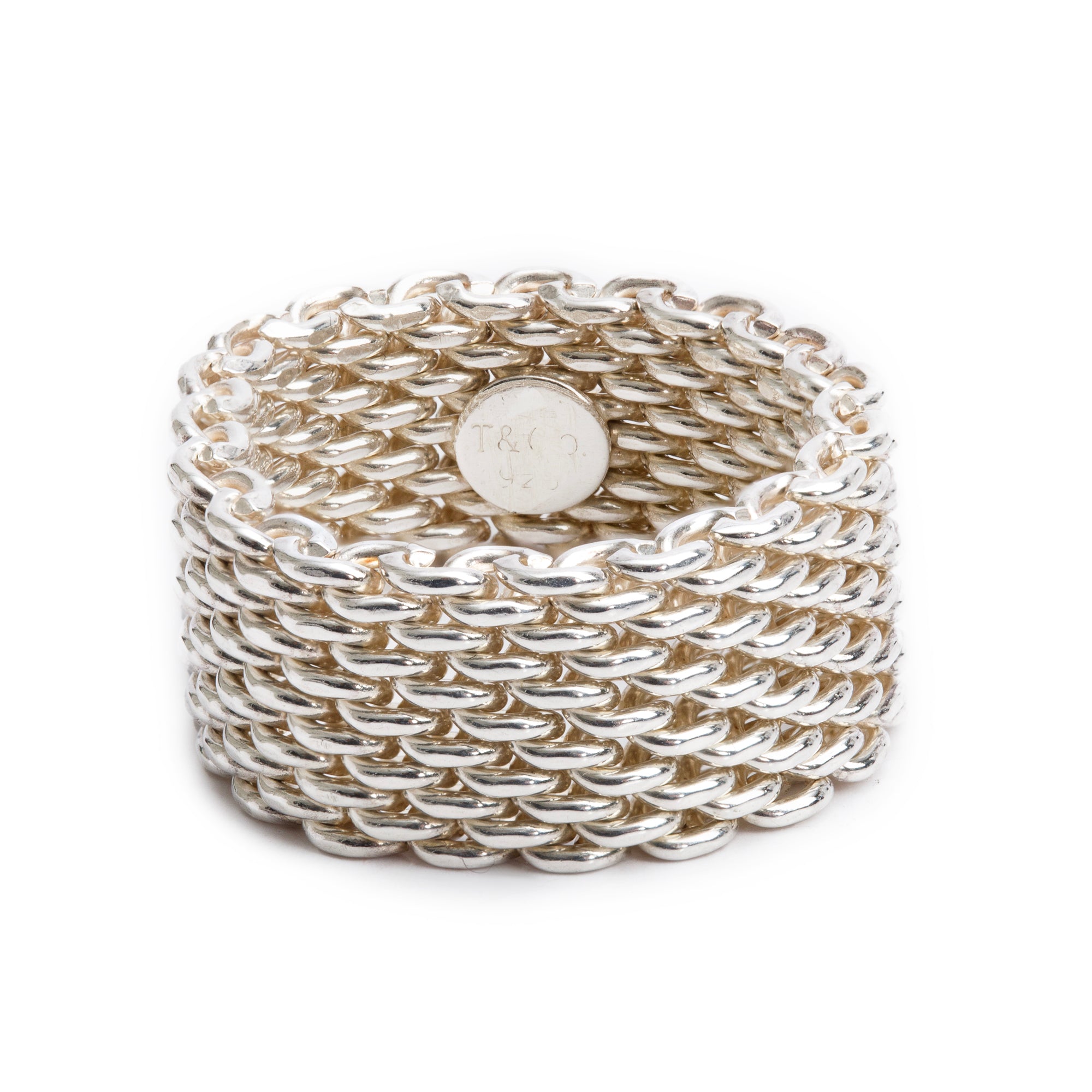 Tiffany & Co. Sterling Silver Somerset Mesh Ring, Size 8.5