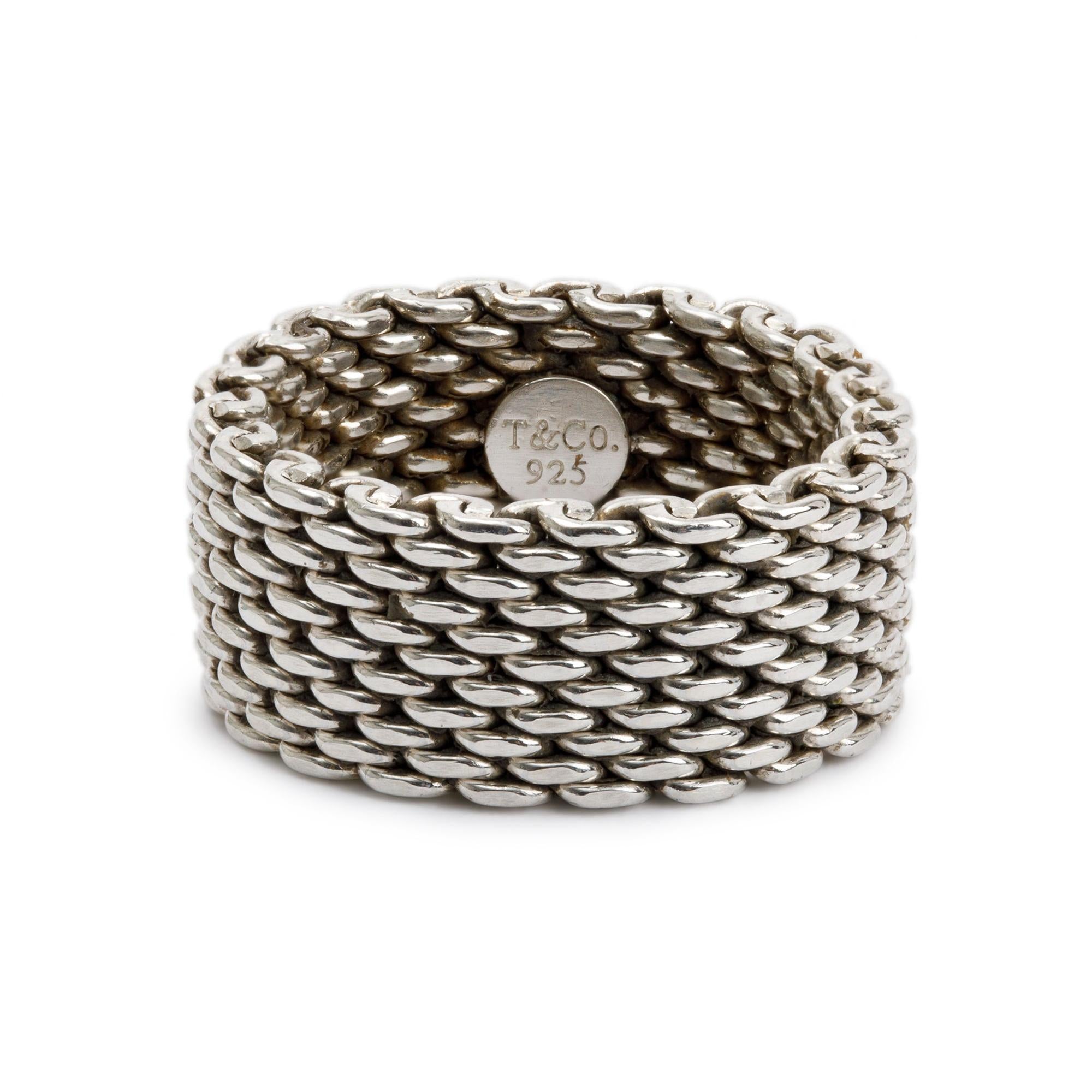 Tiffany & Co. Sterling Silver Somerset Mesh Ring, Size 9