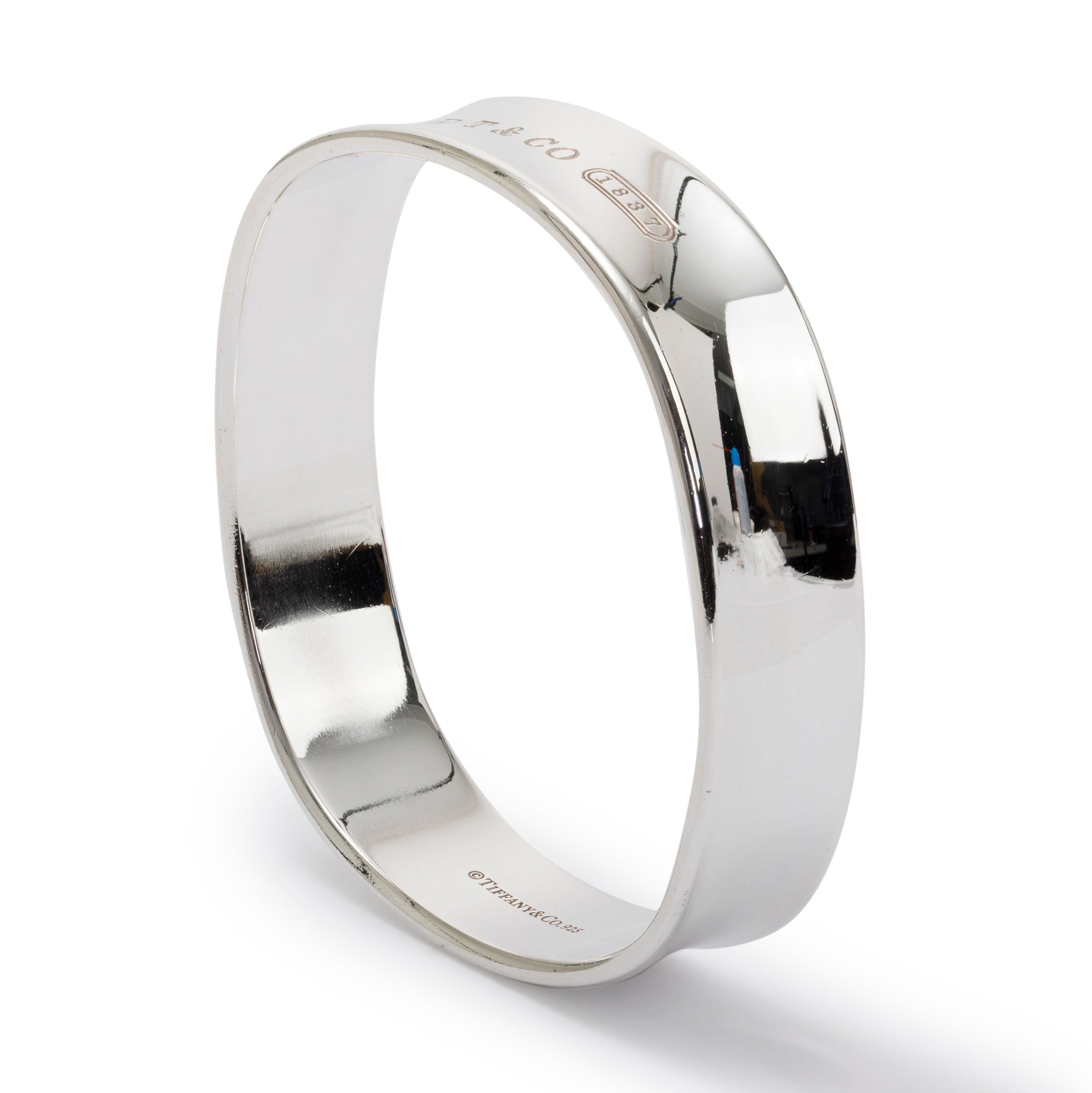Tiffany & Co. Sterling Silver Square 1837 Bangle Bracelet
