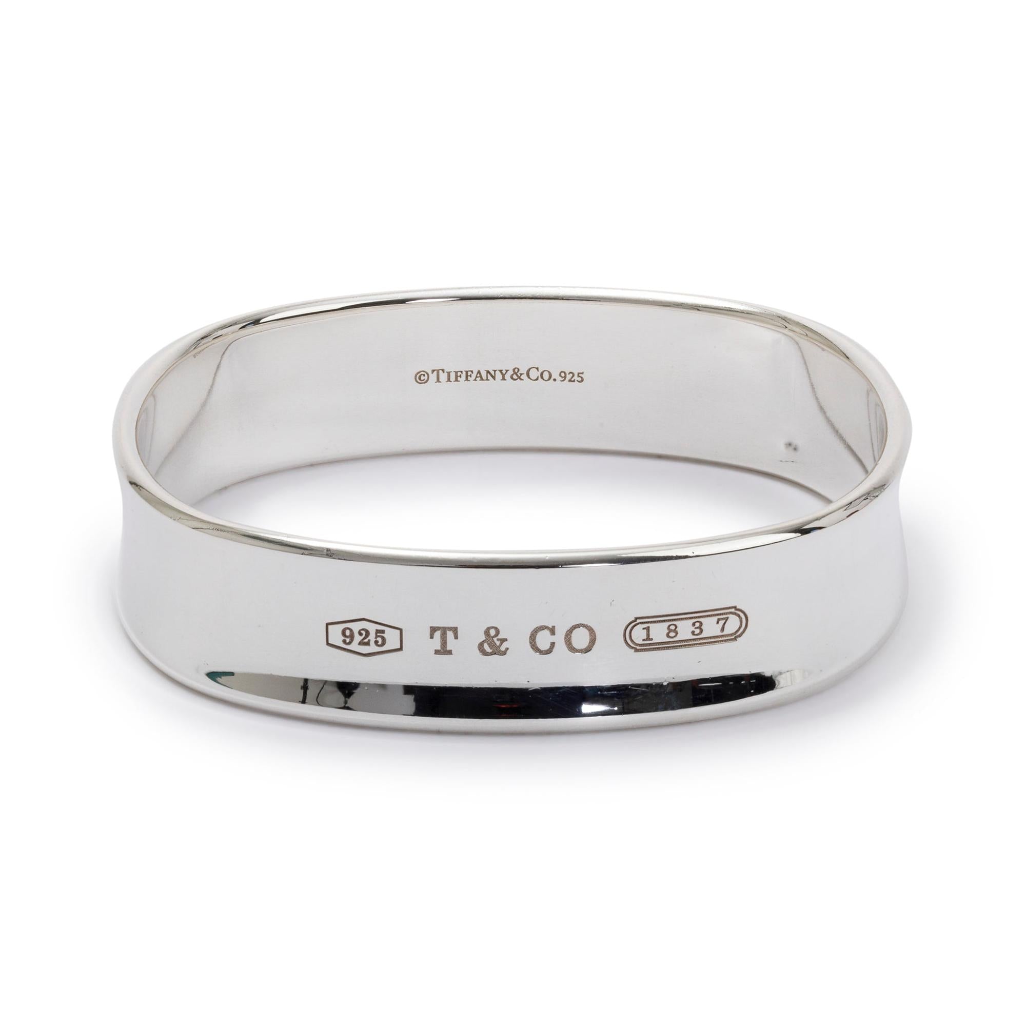 Tiffany & Co. Sterling Silver Square 1837 Bangle Bracelet