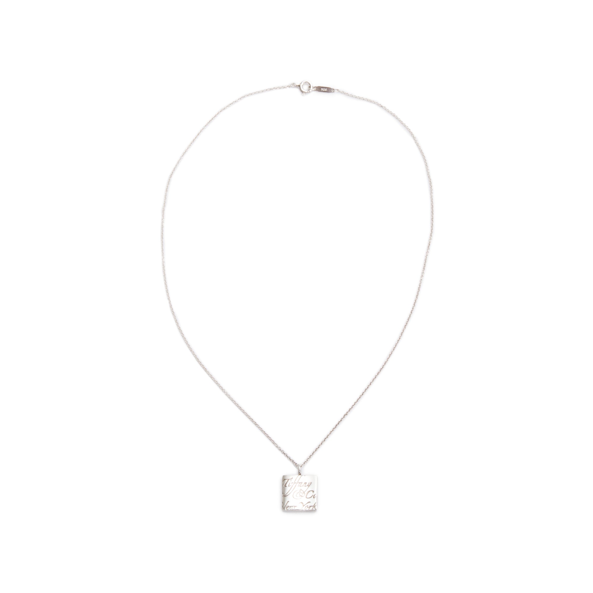 Tiffany & Co. Sterling Silver Square Notes Pendant Necklace