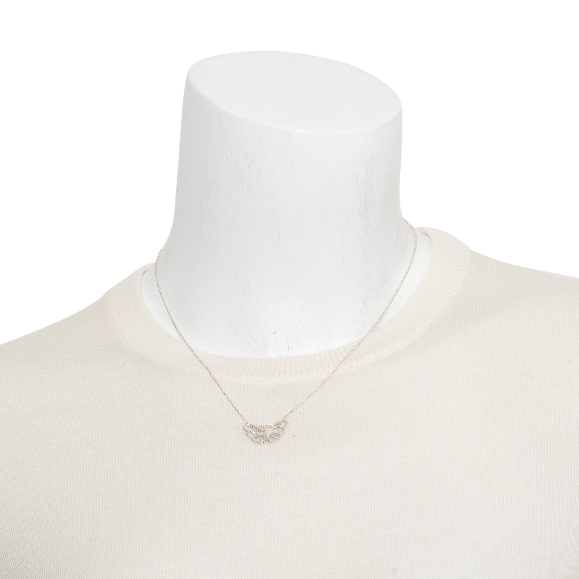 Tiffany & Co. Sterling Silver Stencil Butterfly Pendant Necklace