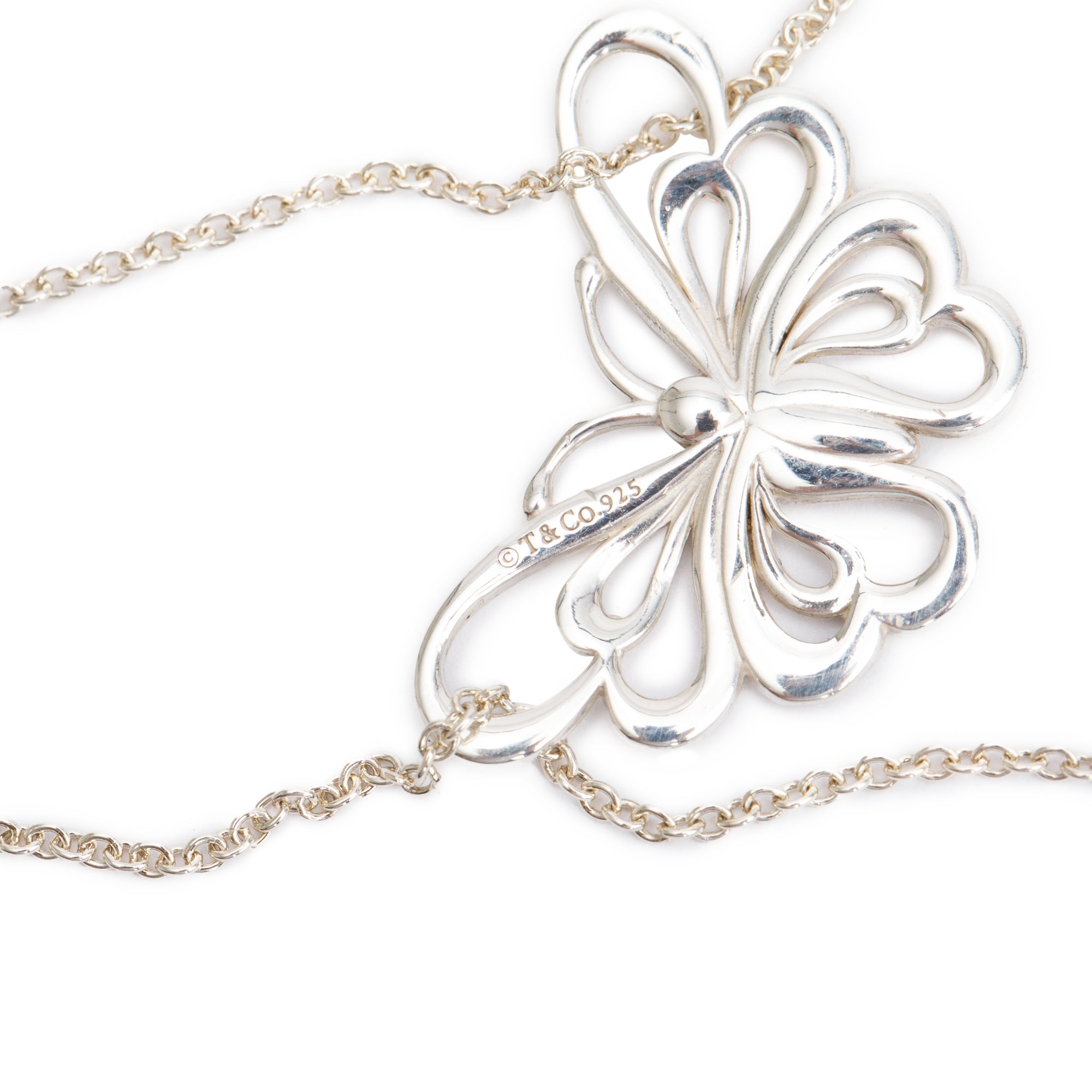 Tiffany & Co. Sterling Silver Stencil Butterfly Pendant Necklace