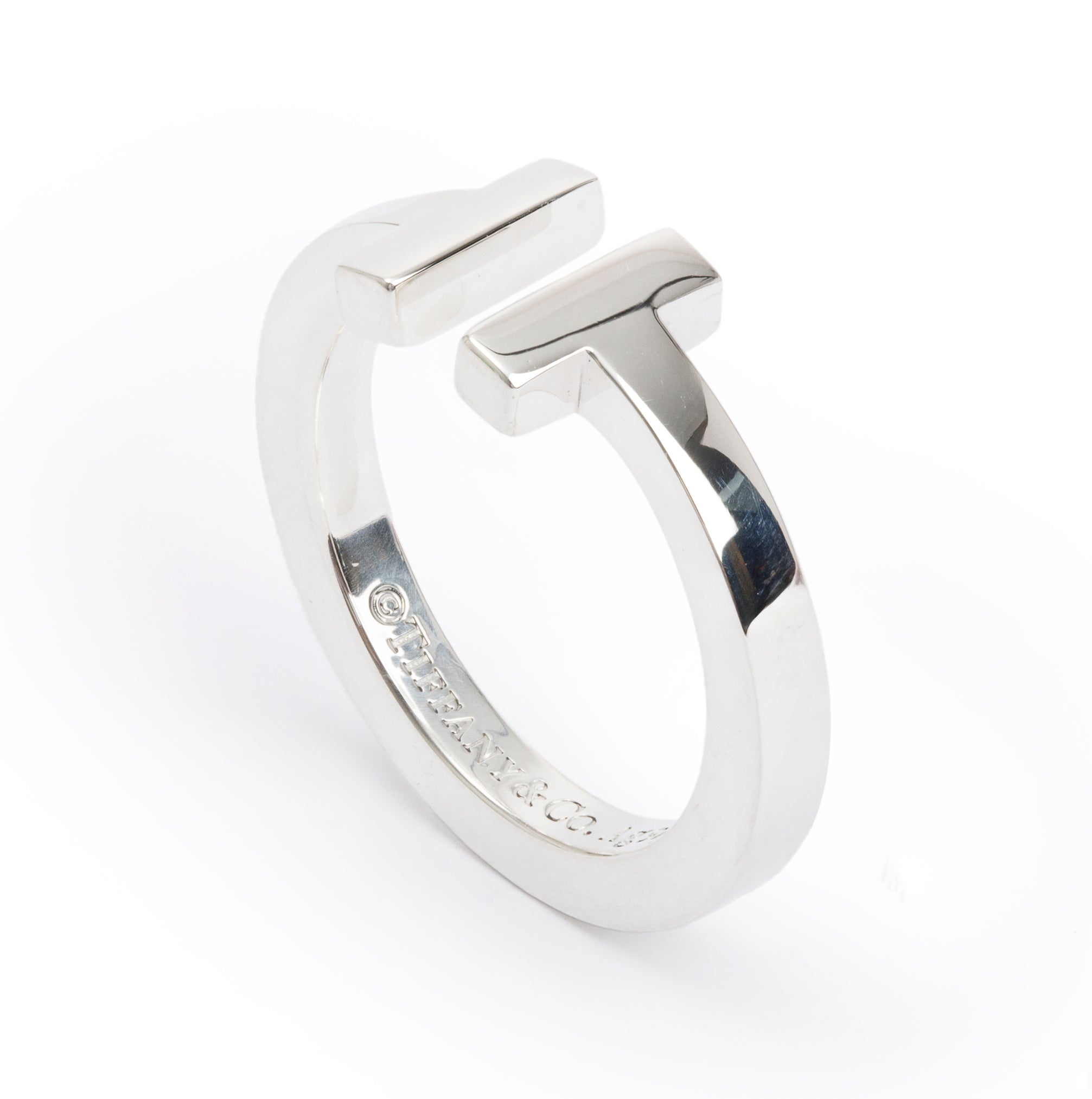 Tiffany & Co. Sterling Silver T Square Ring, Size 6