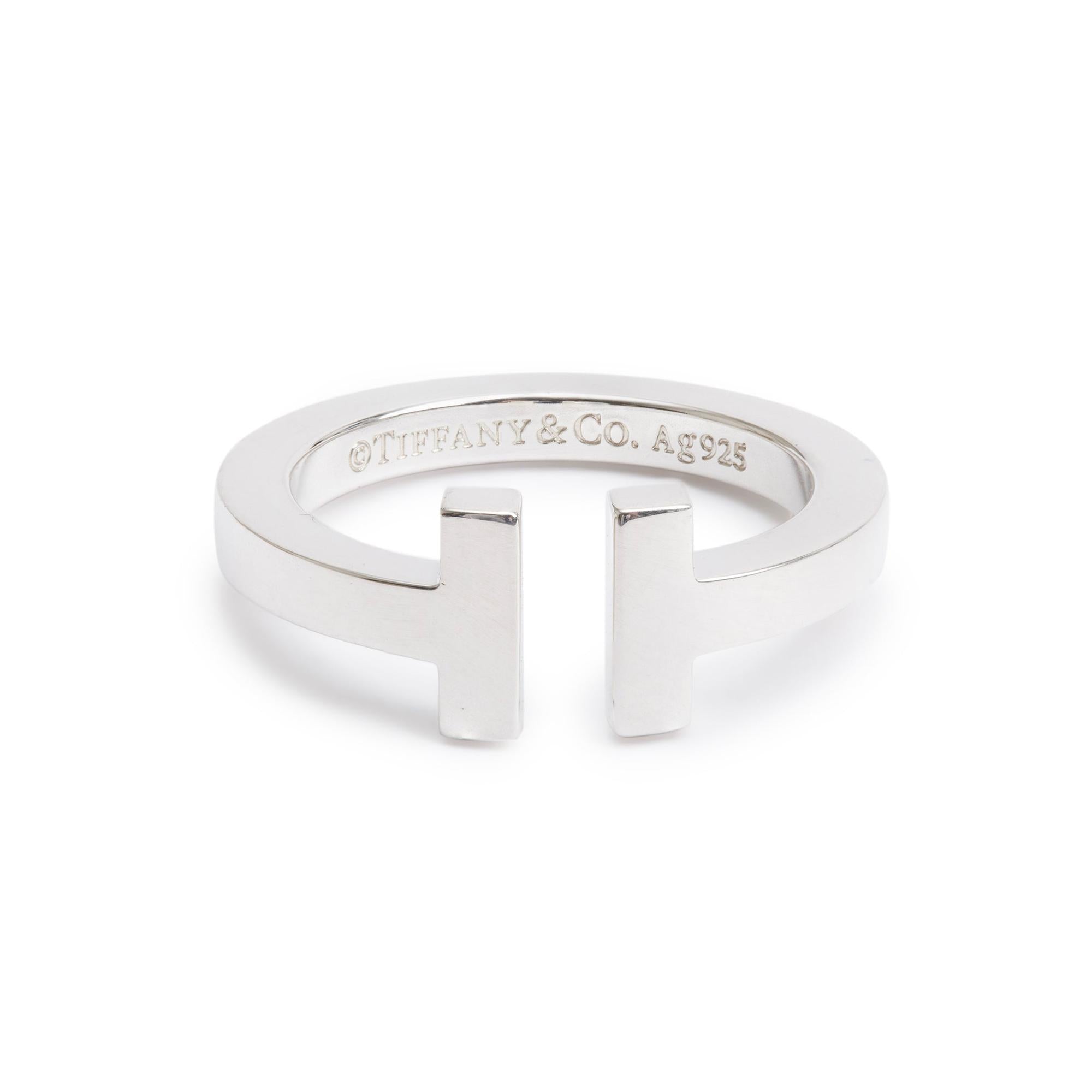 Tiffany & Co. Sterling Silver T Square Ring, Size 6.25
