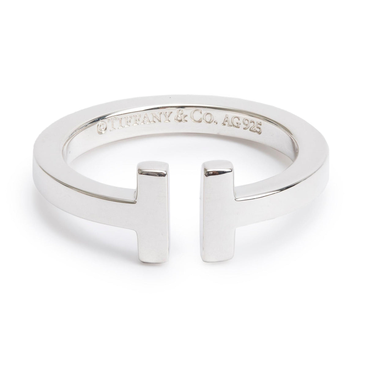 Tiffany & Co. Sterling Silver T Square Ring, Size 7.5 – OLIVER'S