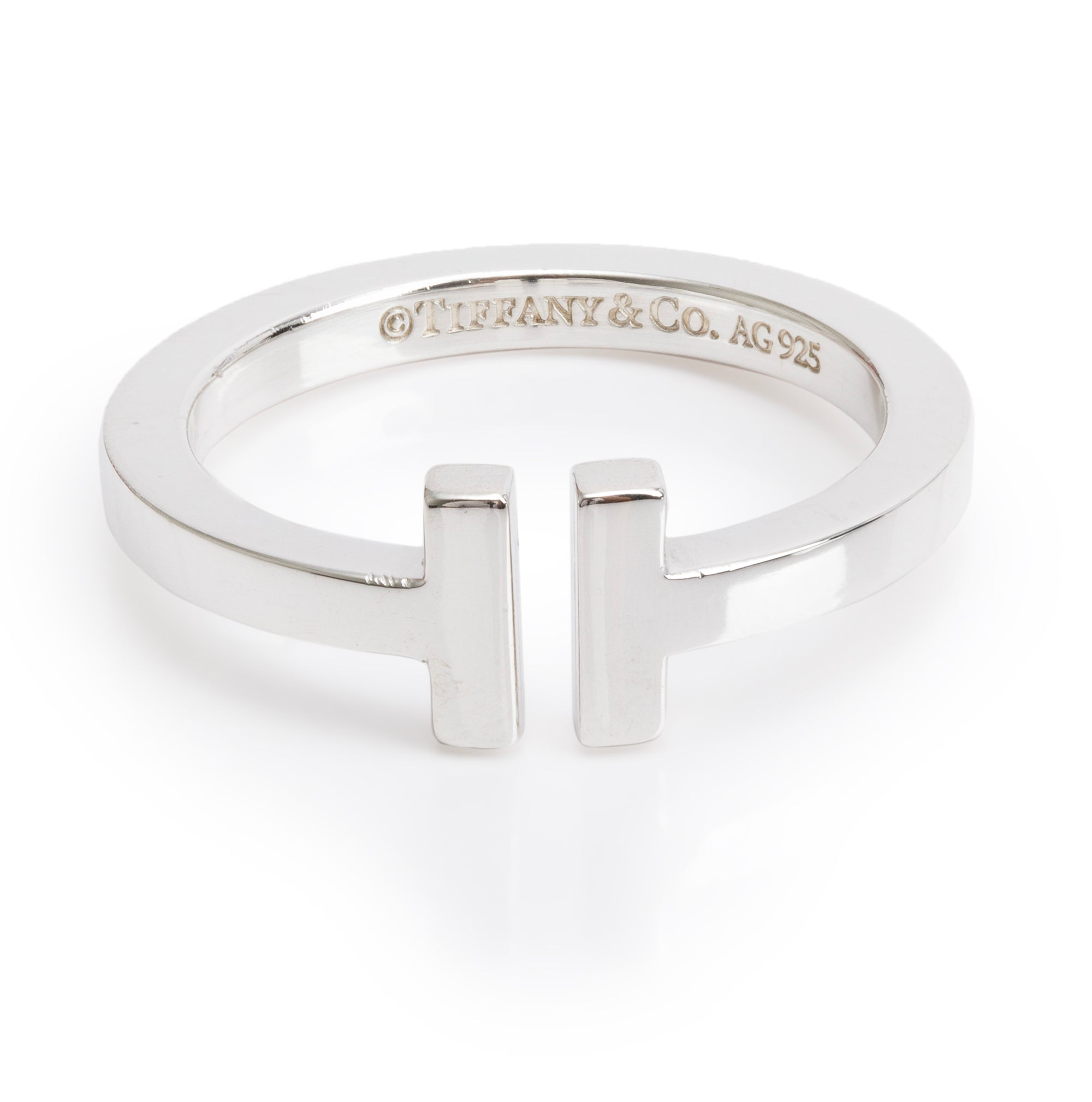 Tiffany & Co. Sterling Silver T Square Ring, Size 9.75