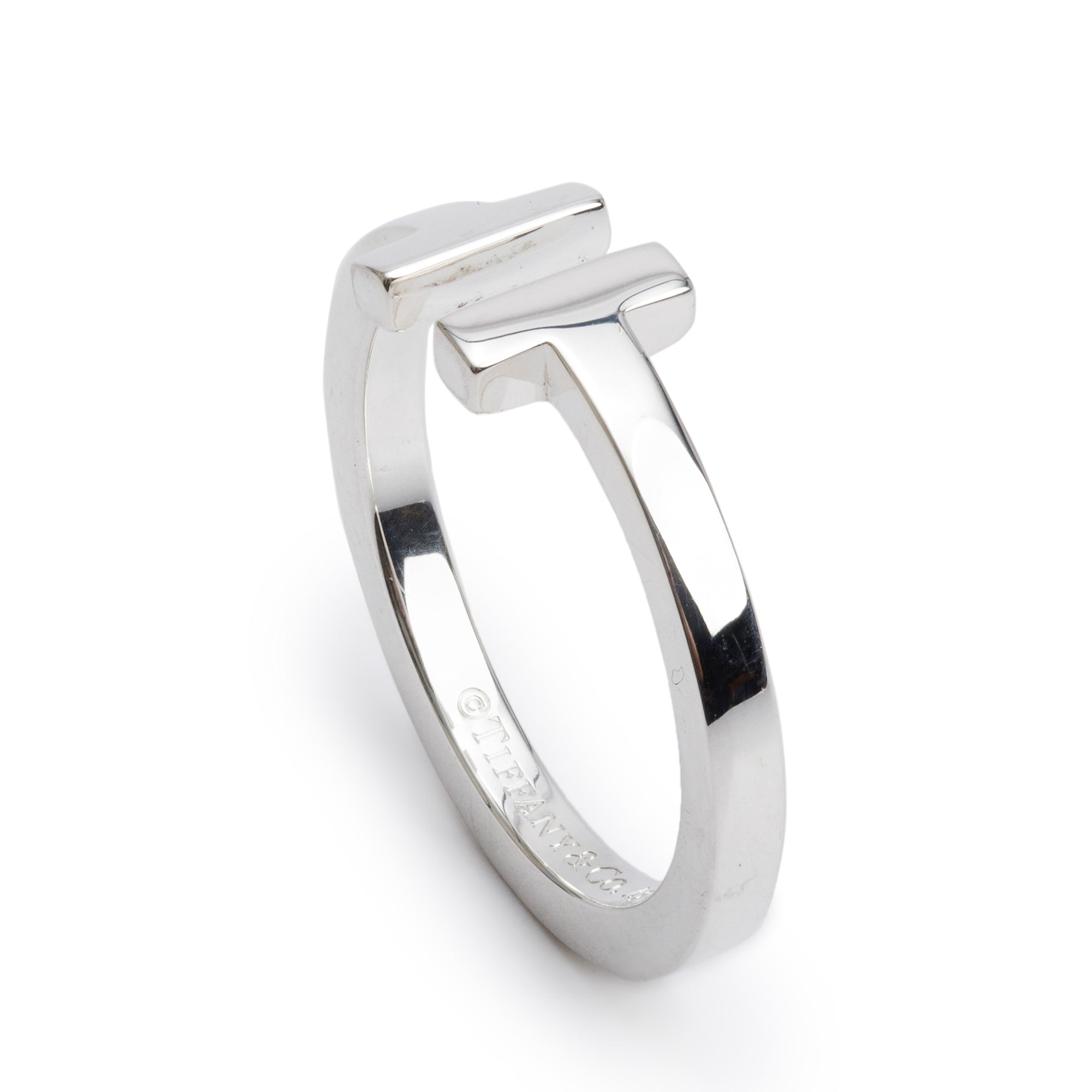 Tiffany & Co. Sterling Silver T Square Ring, Size 9.75