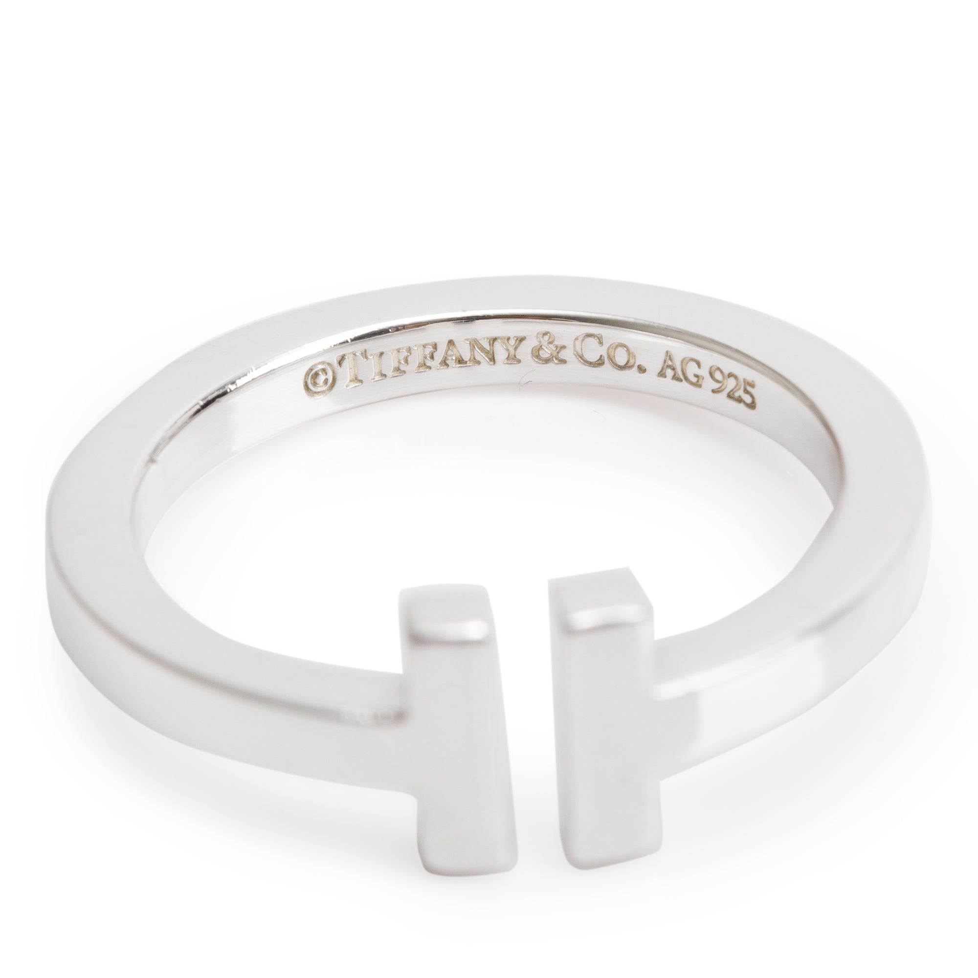 Tiffany & Co. Sterling Silver T Square Ring, Size 9.75