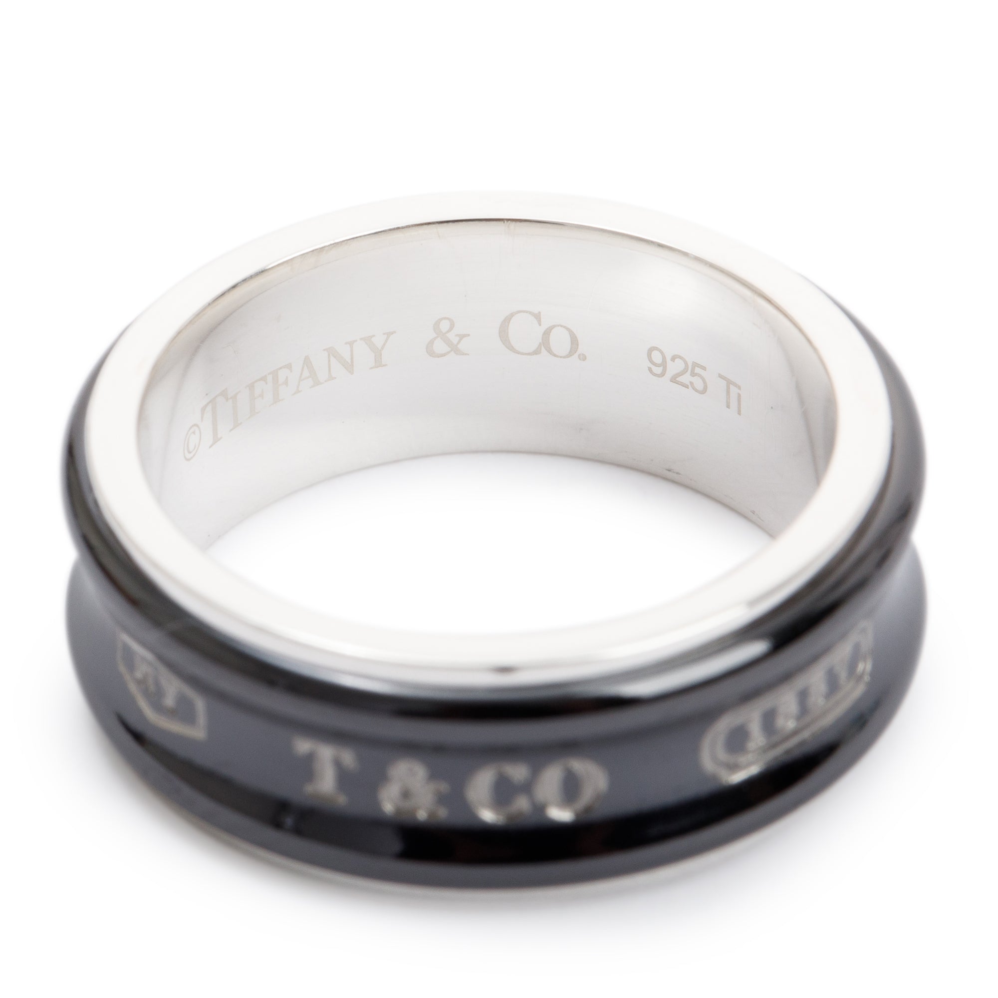 Tiffany & Co. Sterling Silver & Titanium 1837 Band Ring, Size 9