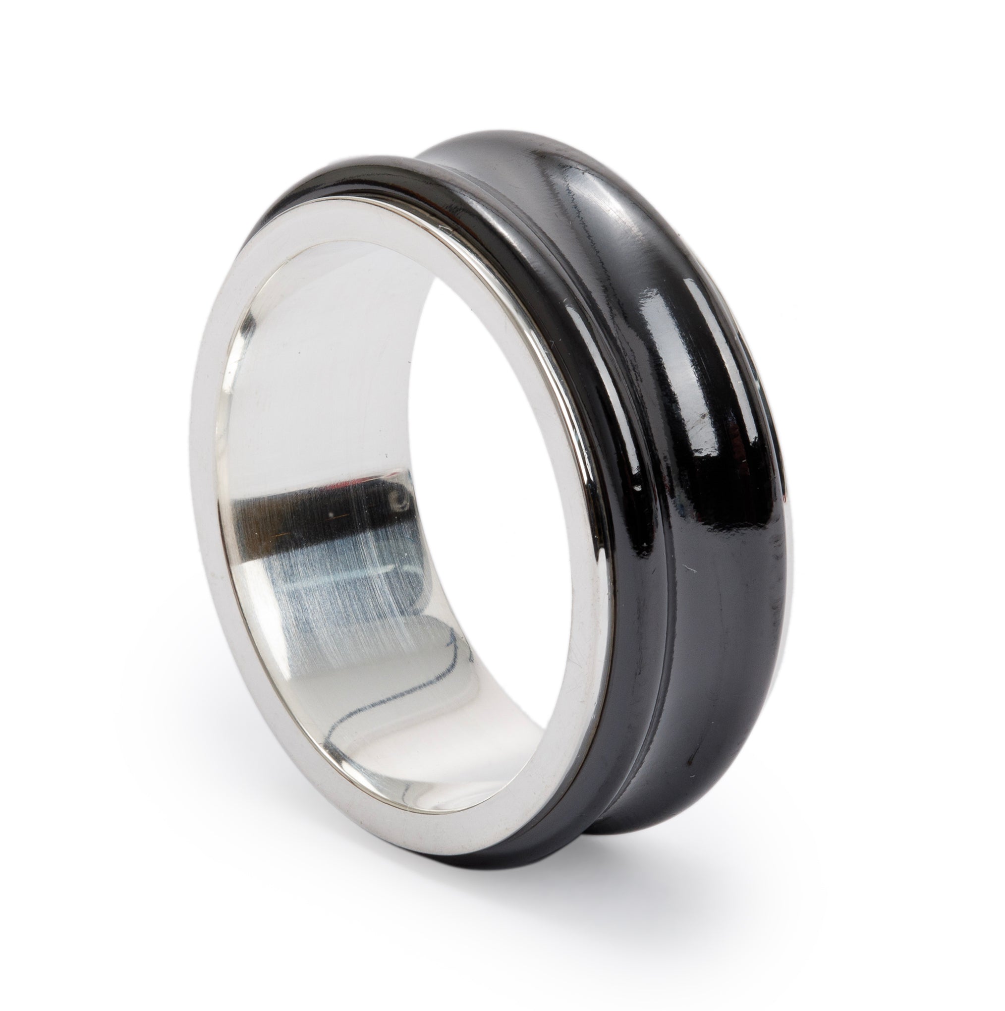 Tiffany & Co. Sterling Silver & Titanium 1837 Band Ring, Size 9