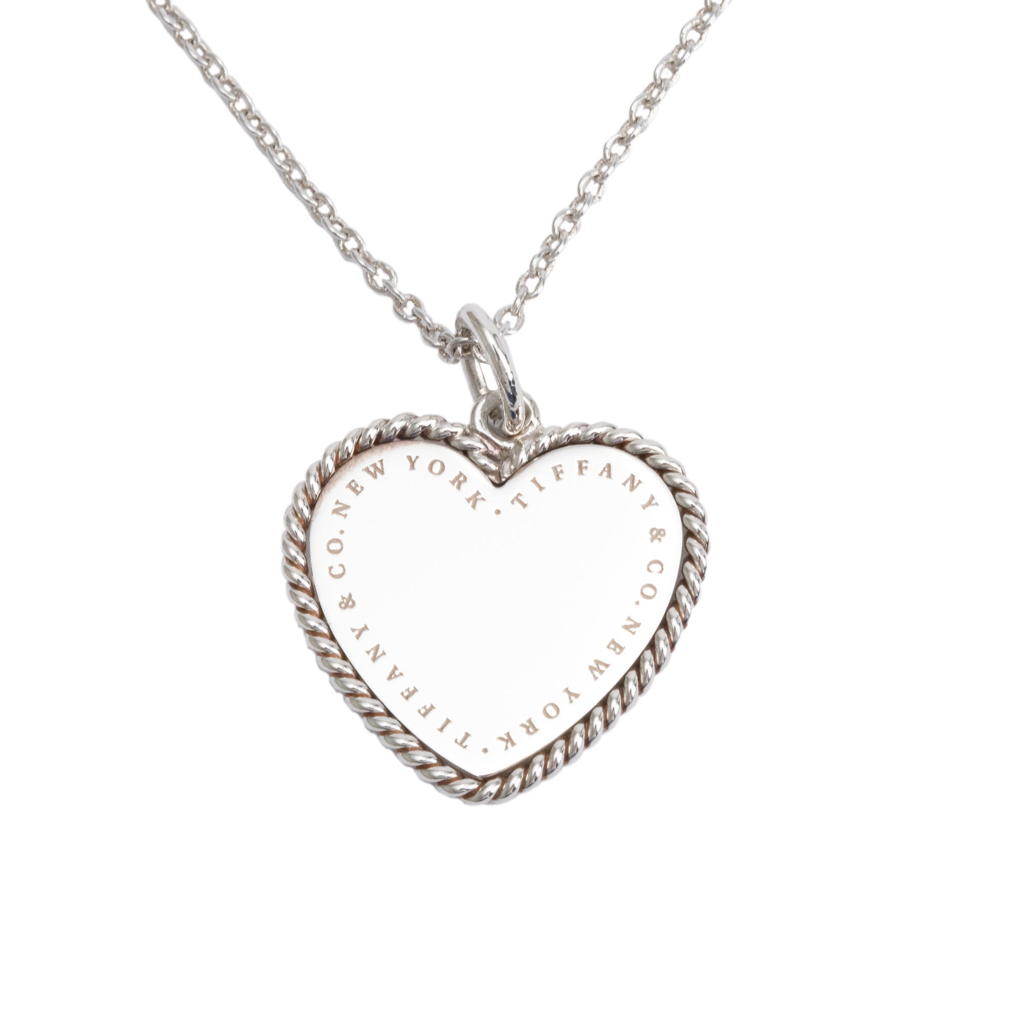 Tiffany & Co. Sterling Silver Twist Heart Charm Necklace