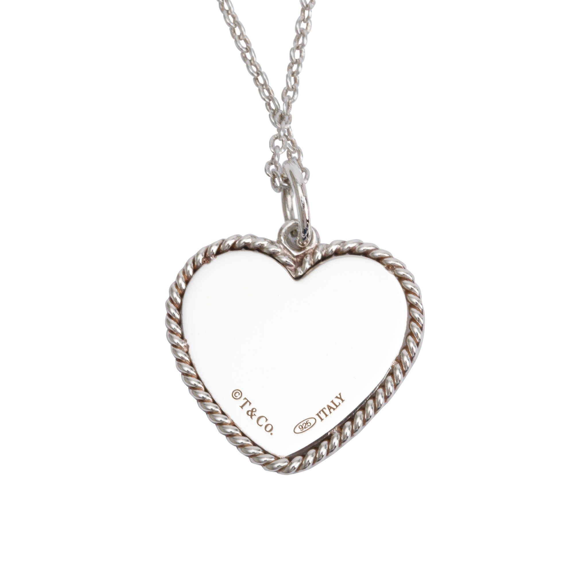 Tiffany & Co. Sterling Silver Twist Heart Charm Necklace