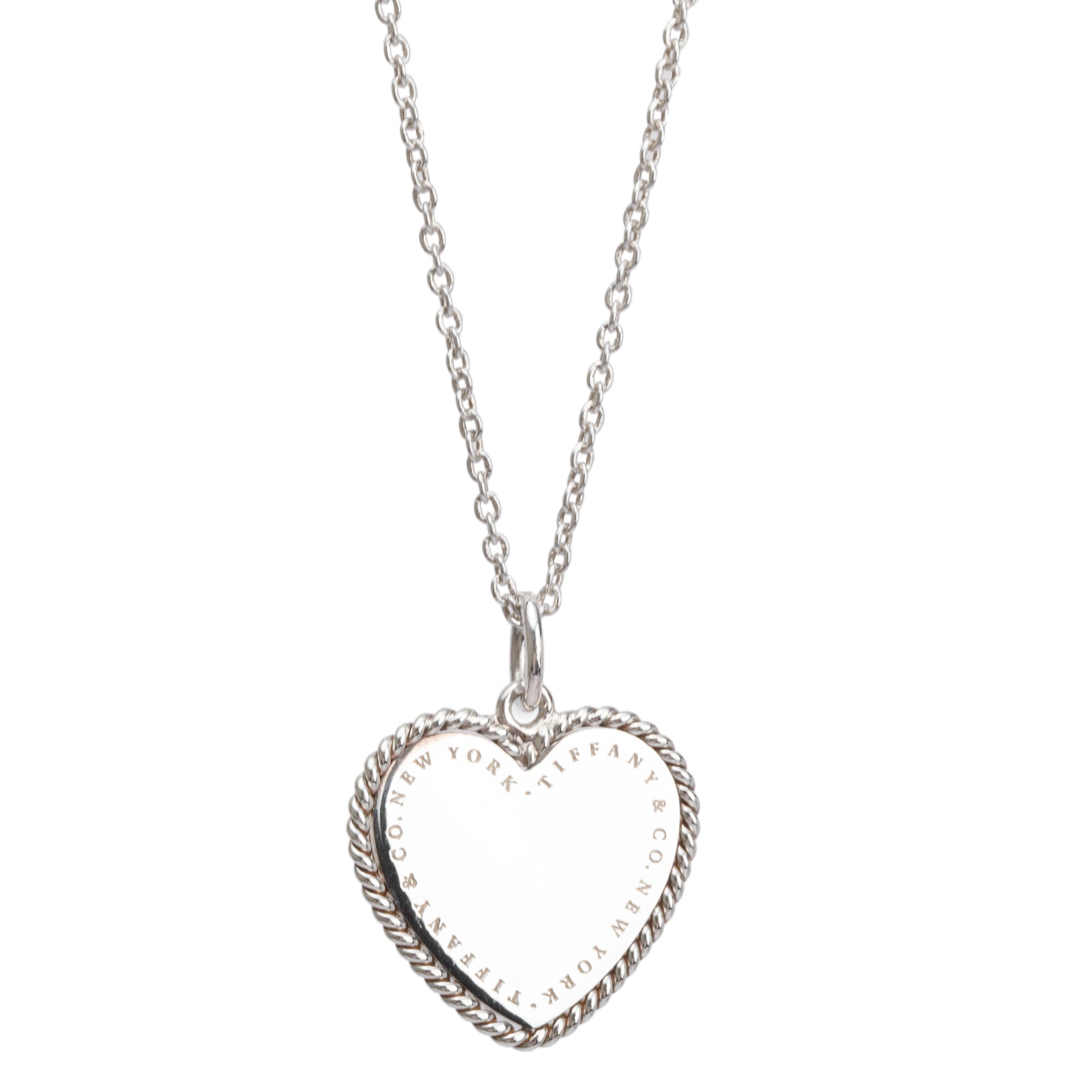 Tiffany & Co. Sterling Silver Twist Heart Charm Necklace