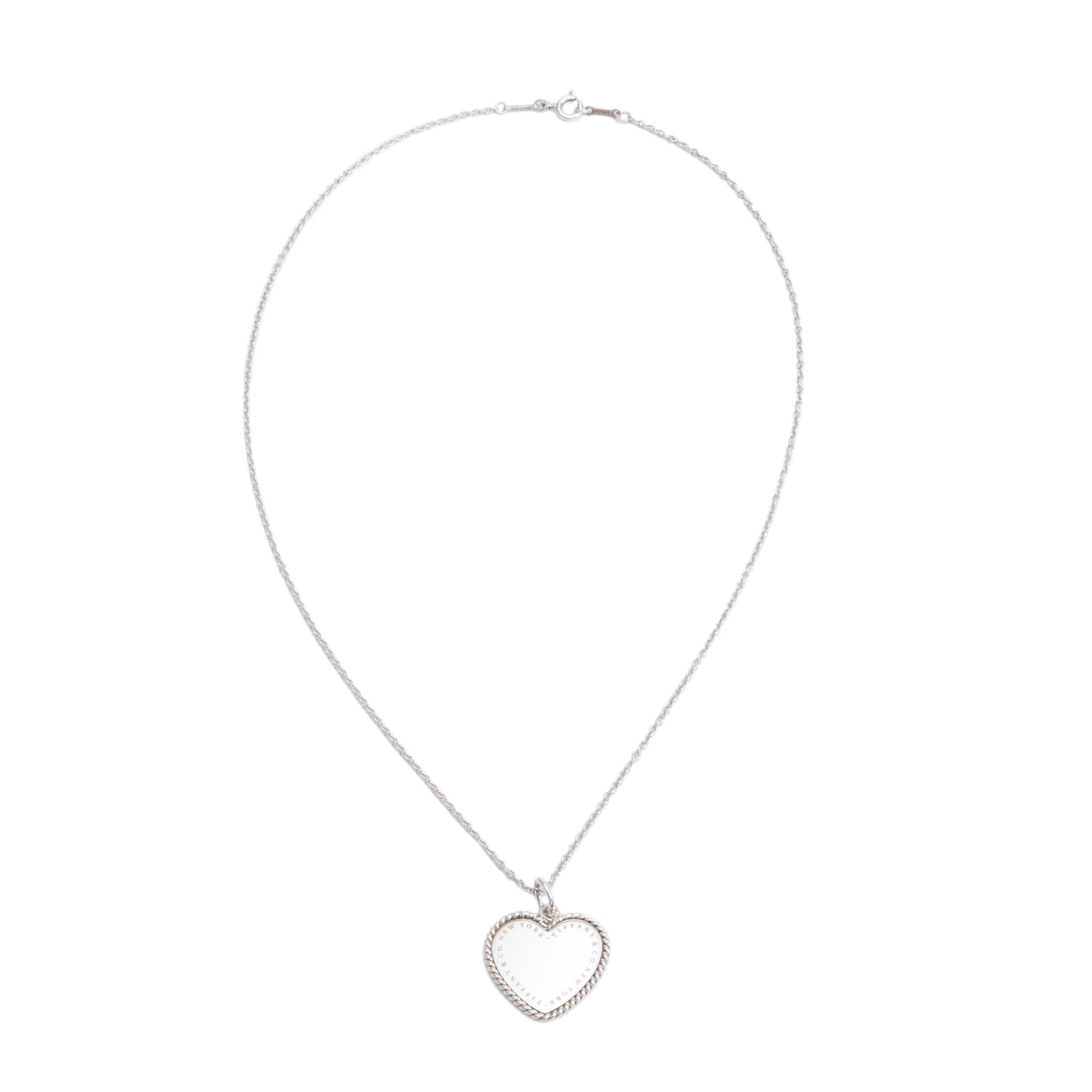 Tiffany & Co. Sterling Silver Twist Heart Charm Necklace