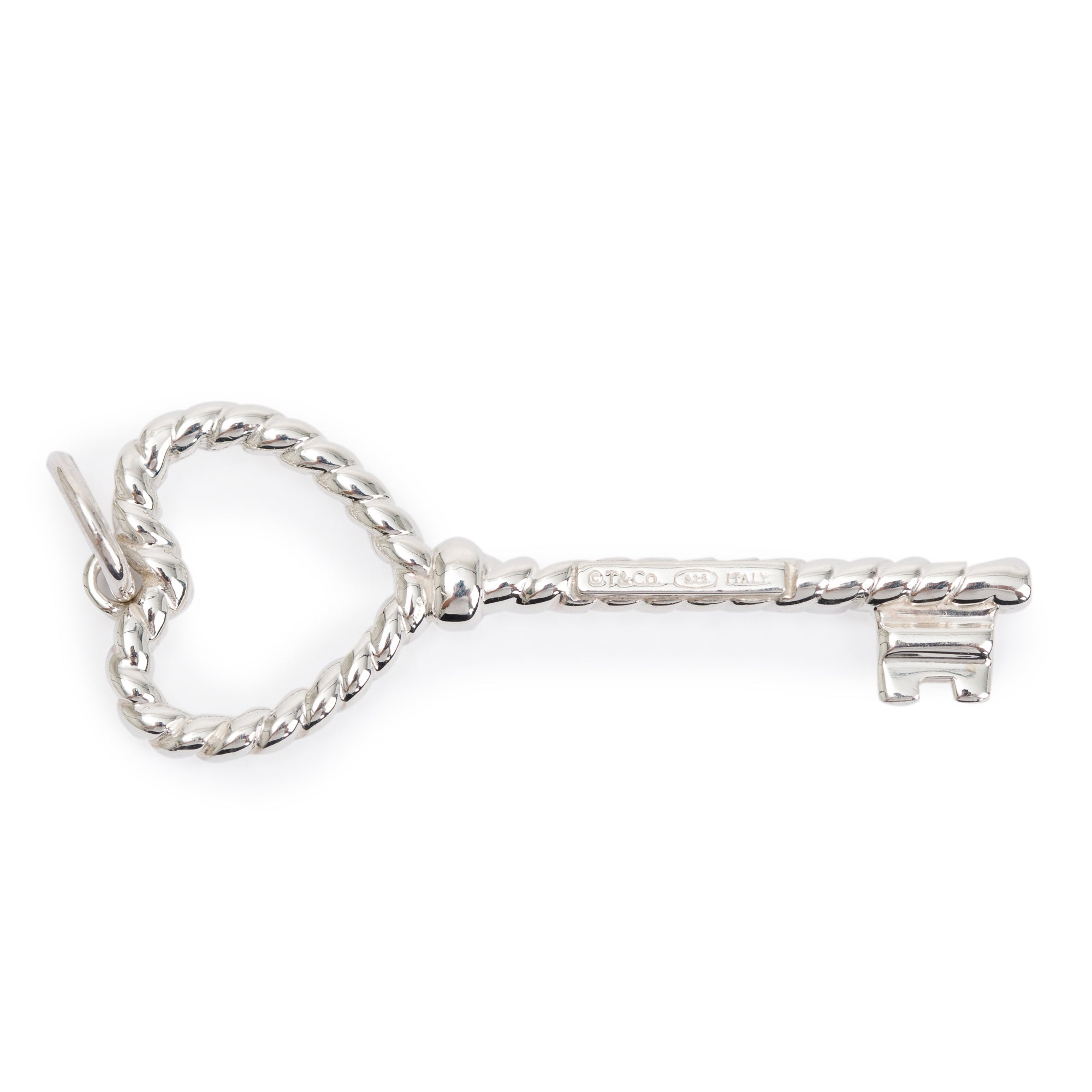 Tiffany & Co. Sterling Silver Twist Heart Key Pendant