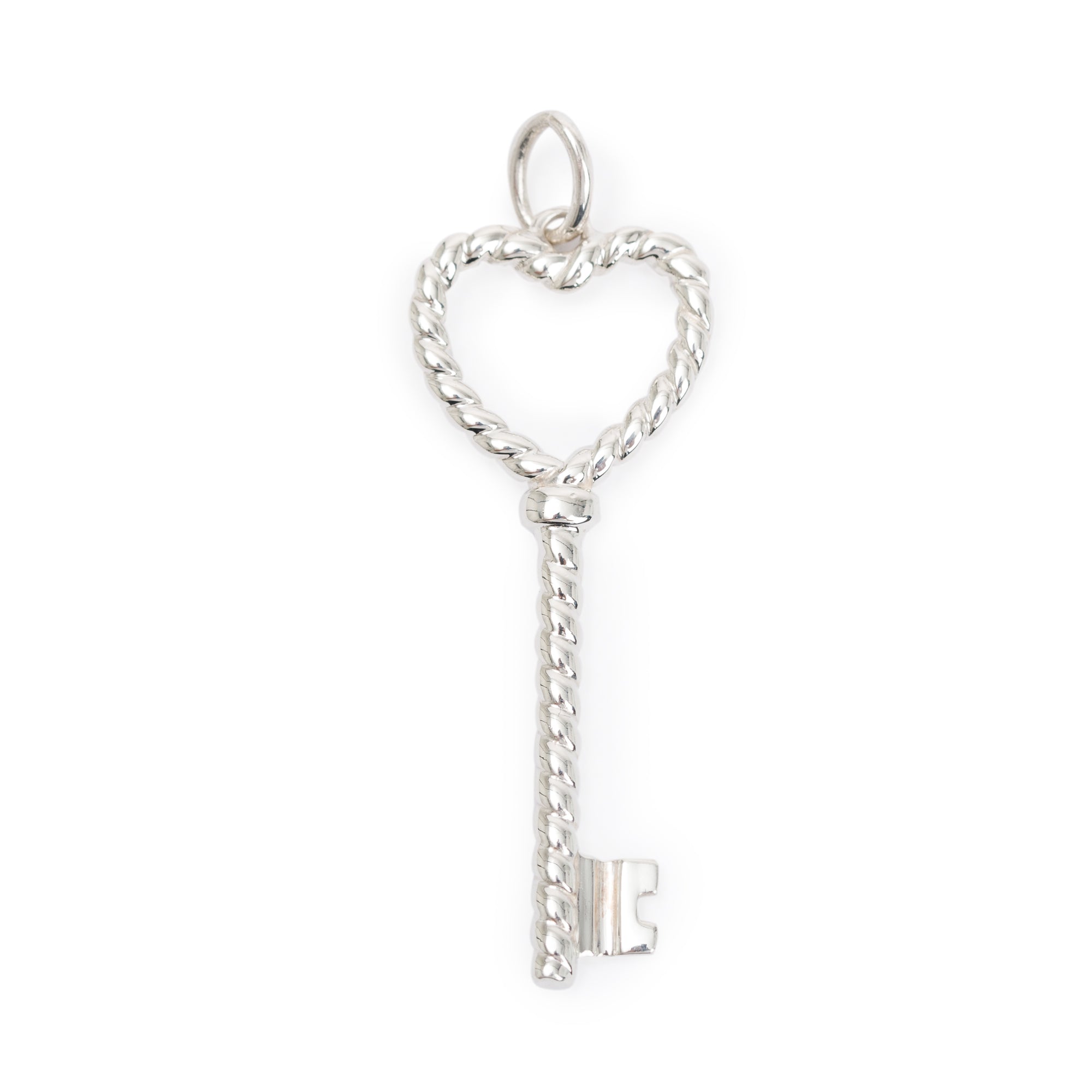 Tiffany & Co. Sterling Silver Twist Heart Key Pendant