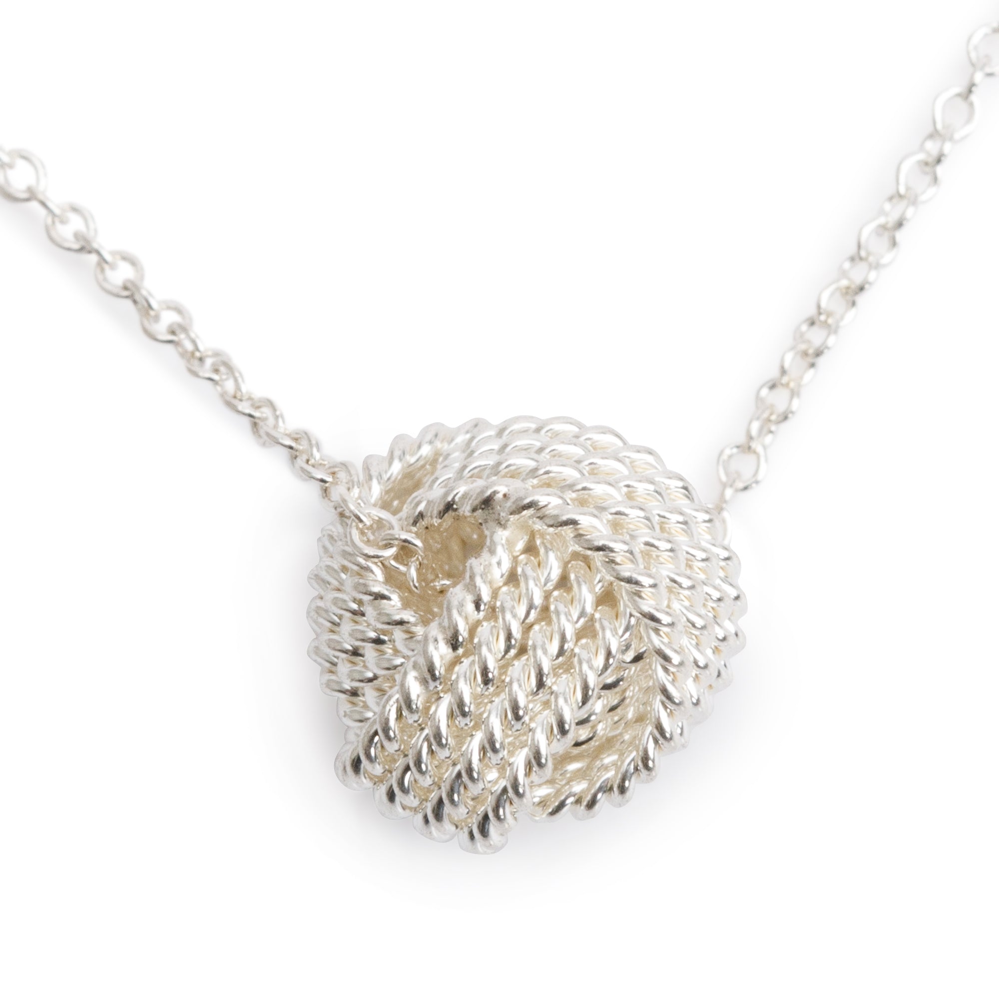 Tiffany & Co. Sterling Silver Twist Knot Pendant Necklace