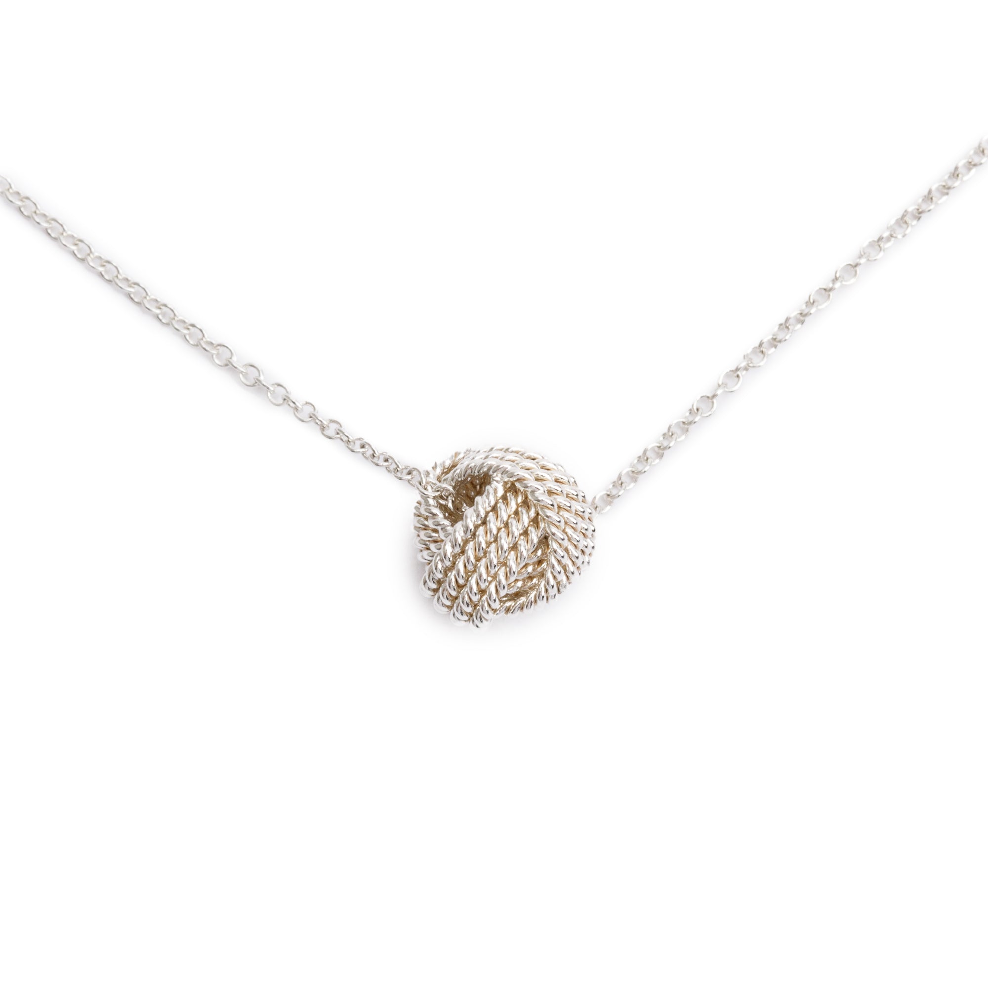 Tiffany & Co. Sterling Silver Twist Knot Pendant Necklace