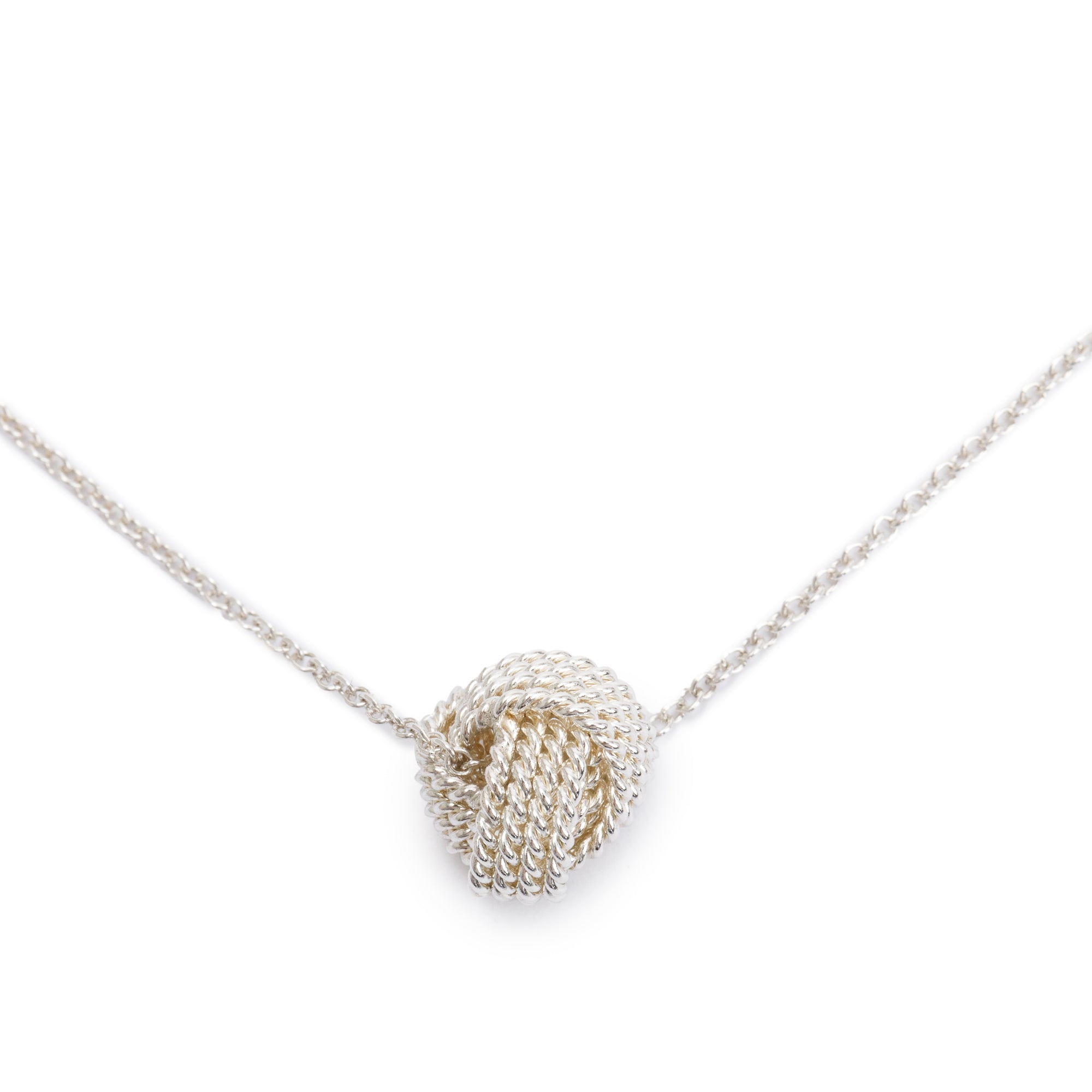 Tiffany & Co. Sterling Silver Twist Knot Pendant Necklace