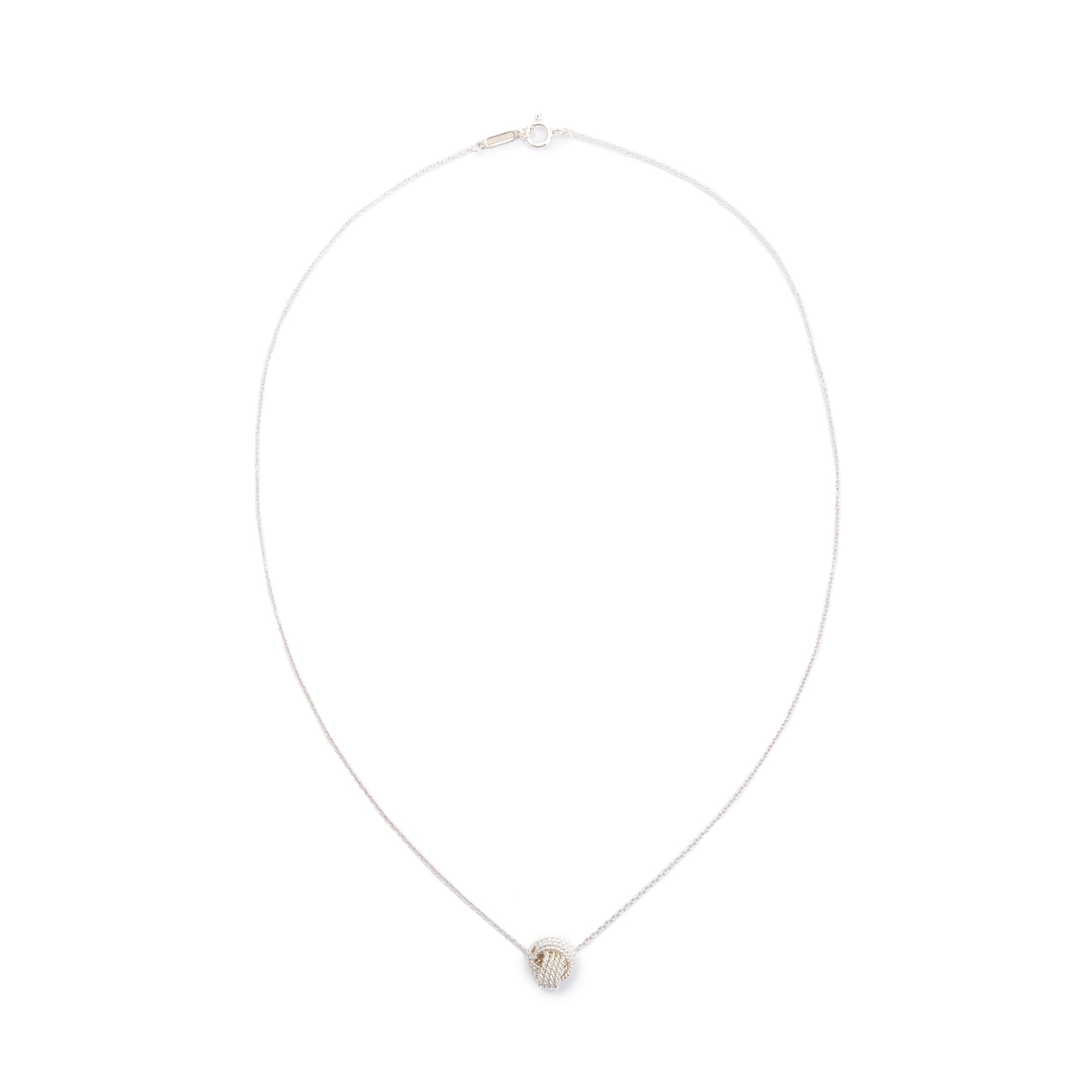 Tiffany & Co. Sterling Silver Twist Knot Pendant Necklace