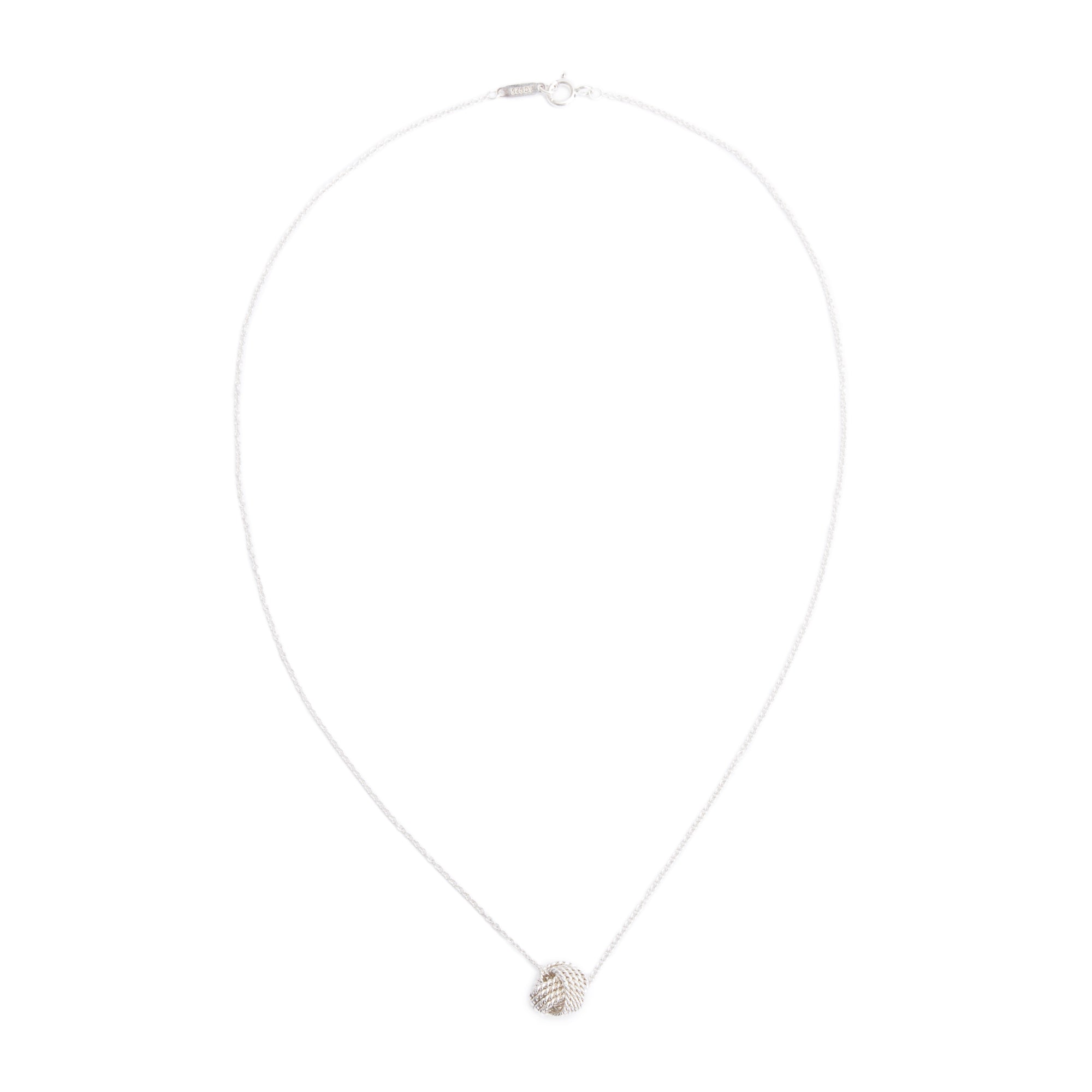 Tiffany & Co. Sterling Silver Twist Knot Pendant Necklace