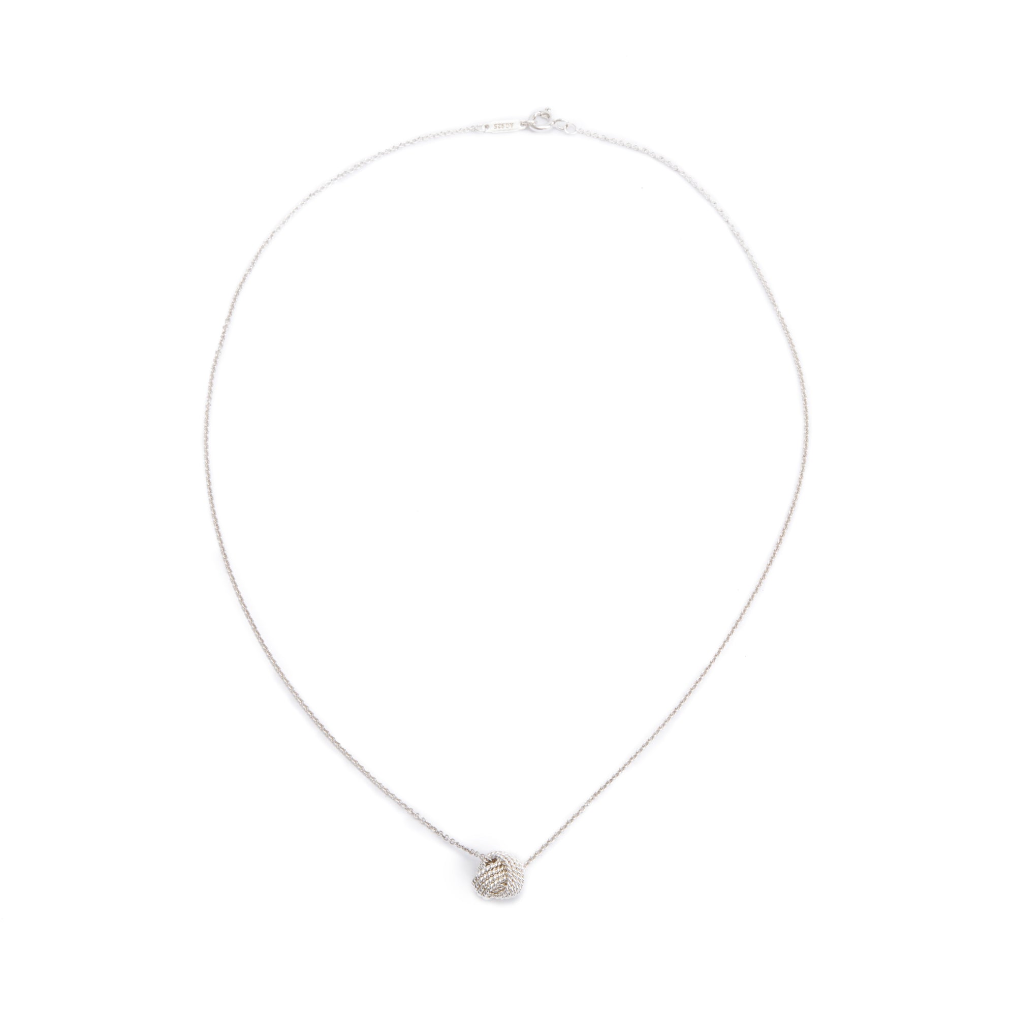 Tiffany & Co. Sterling Silver Twist Knot Pendant Necklace