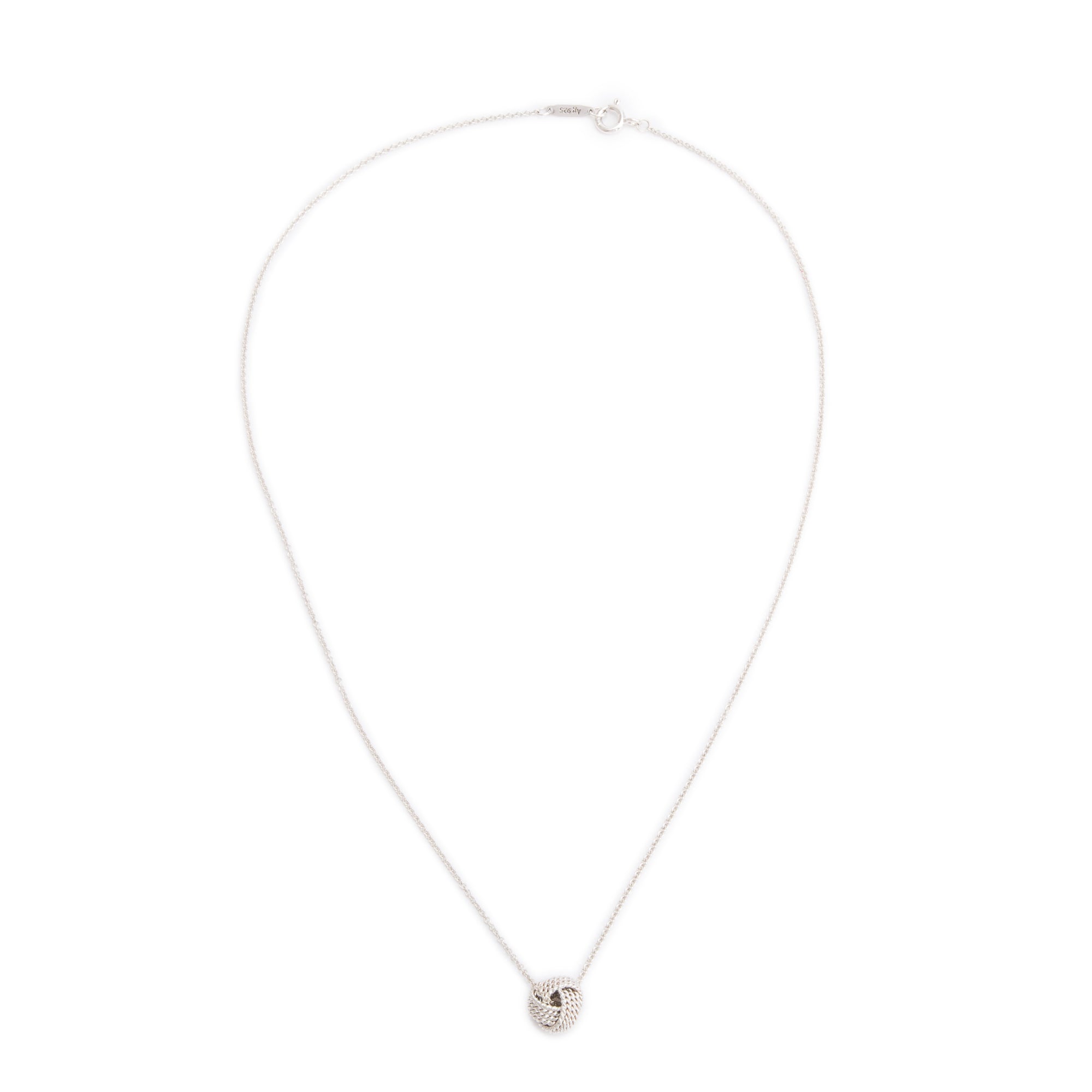 Tiffany & Co. Sterling Silver Twist Knot Pendant Necklace