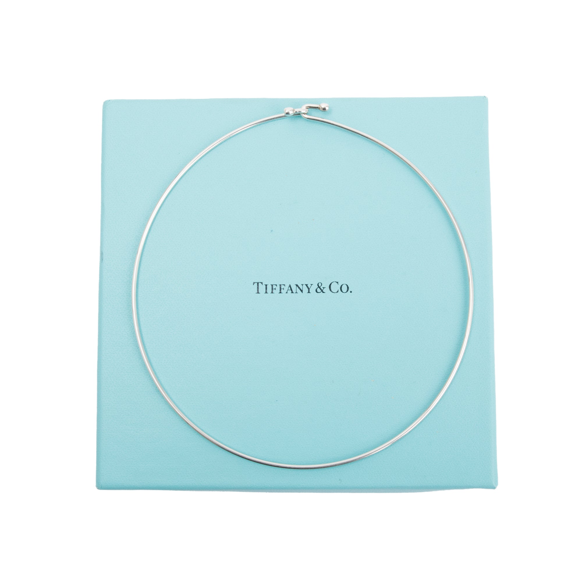 Tiffany & Co. Sterling Silver Wire Hook Choker Necklace w/ Box