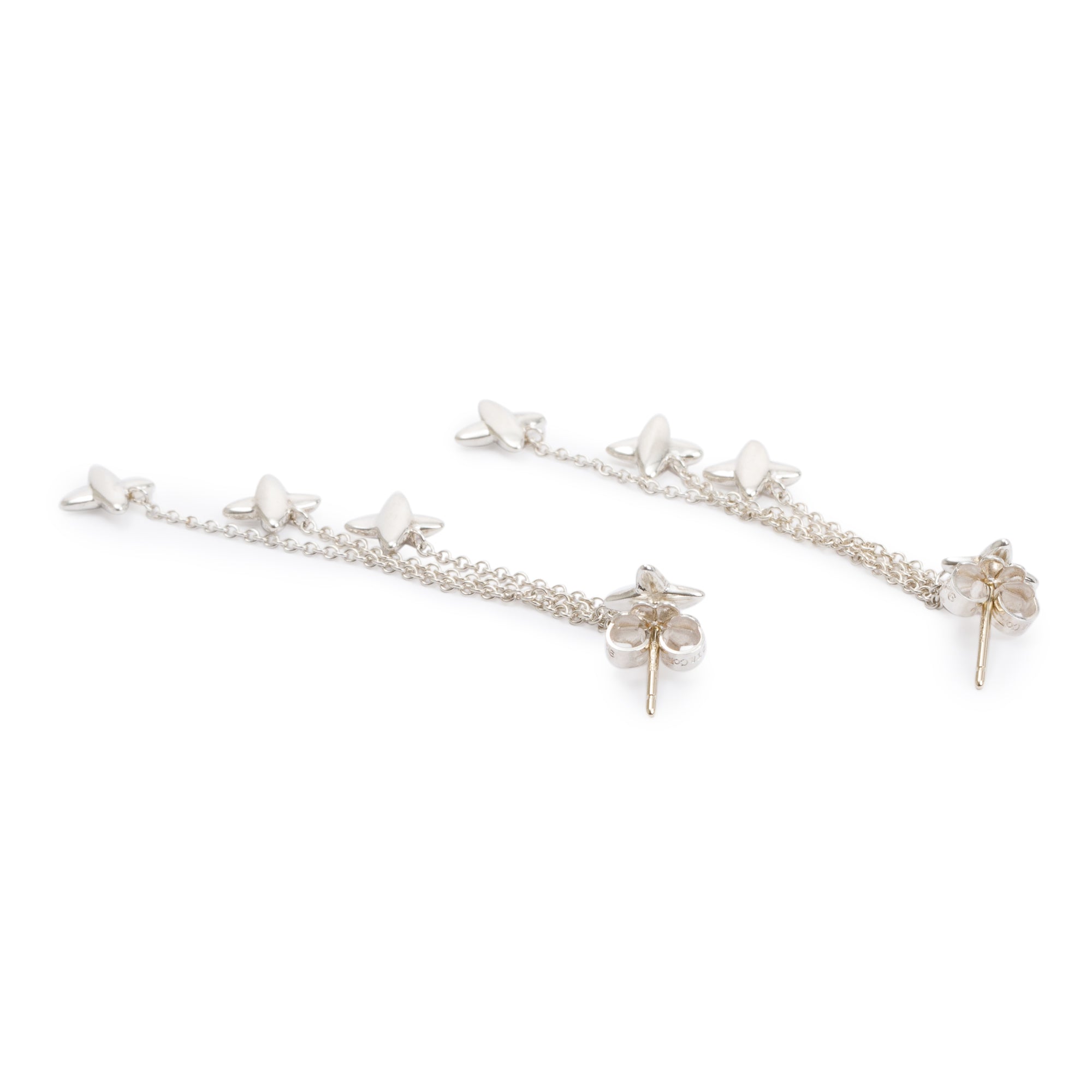 Tiffany & Co. Sterling Silver 'X' Dangle Drop Earrings