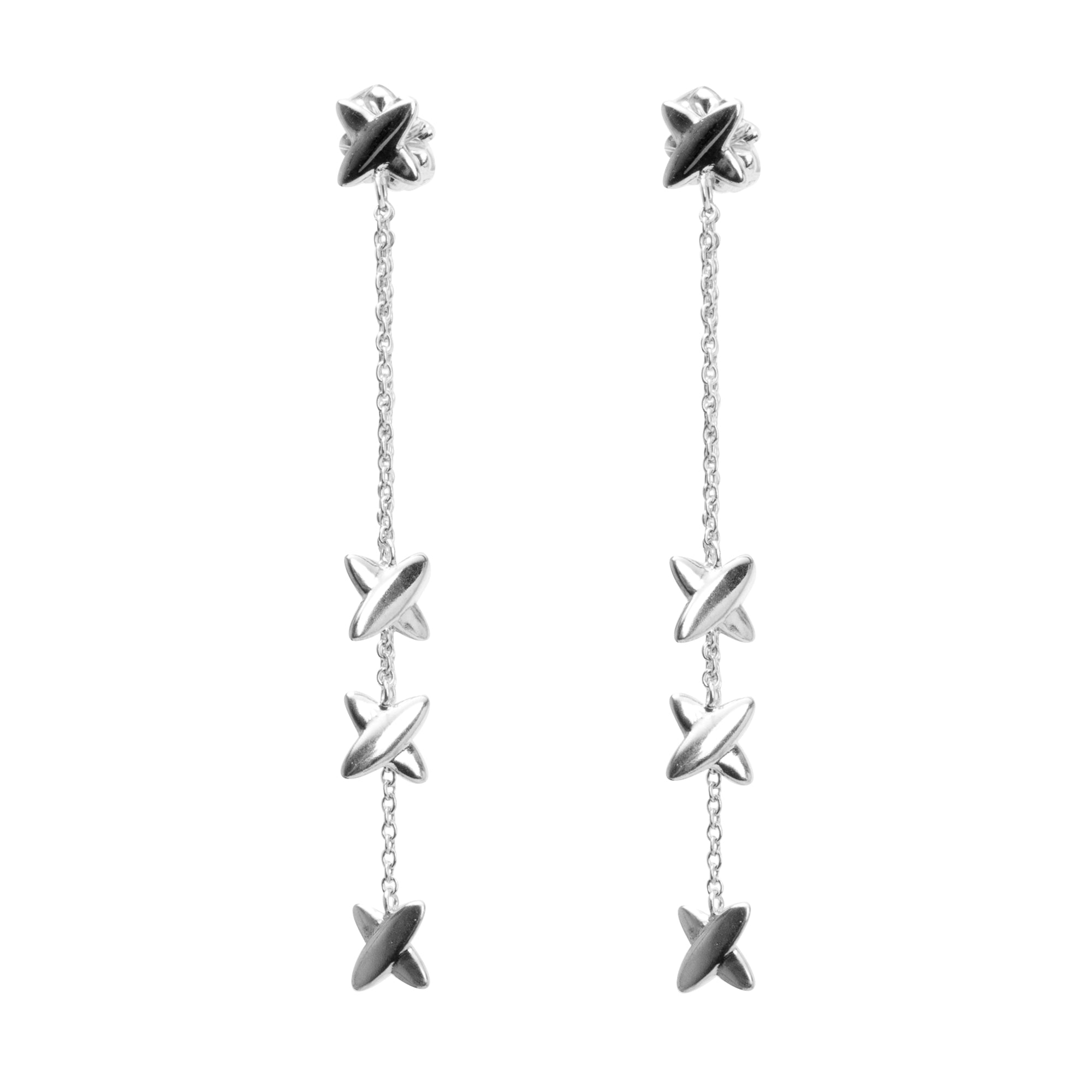 Tiffany & Co. Sterling Silver 'X' Dangle Drop Earrings