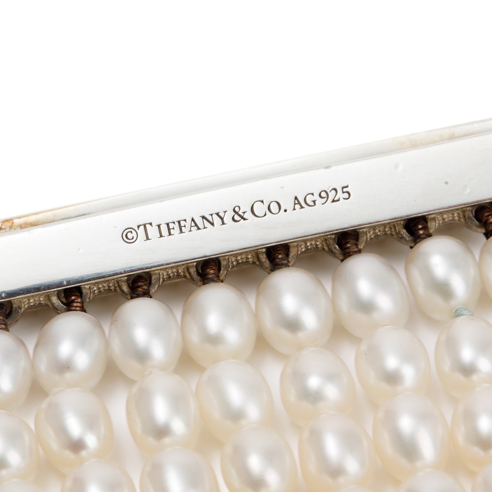 Tiffany & Co. Sterling Silver Ziegfeld 10 Row Pearl Bracelet