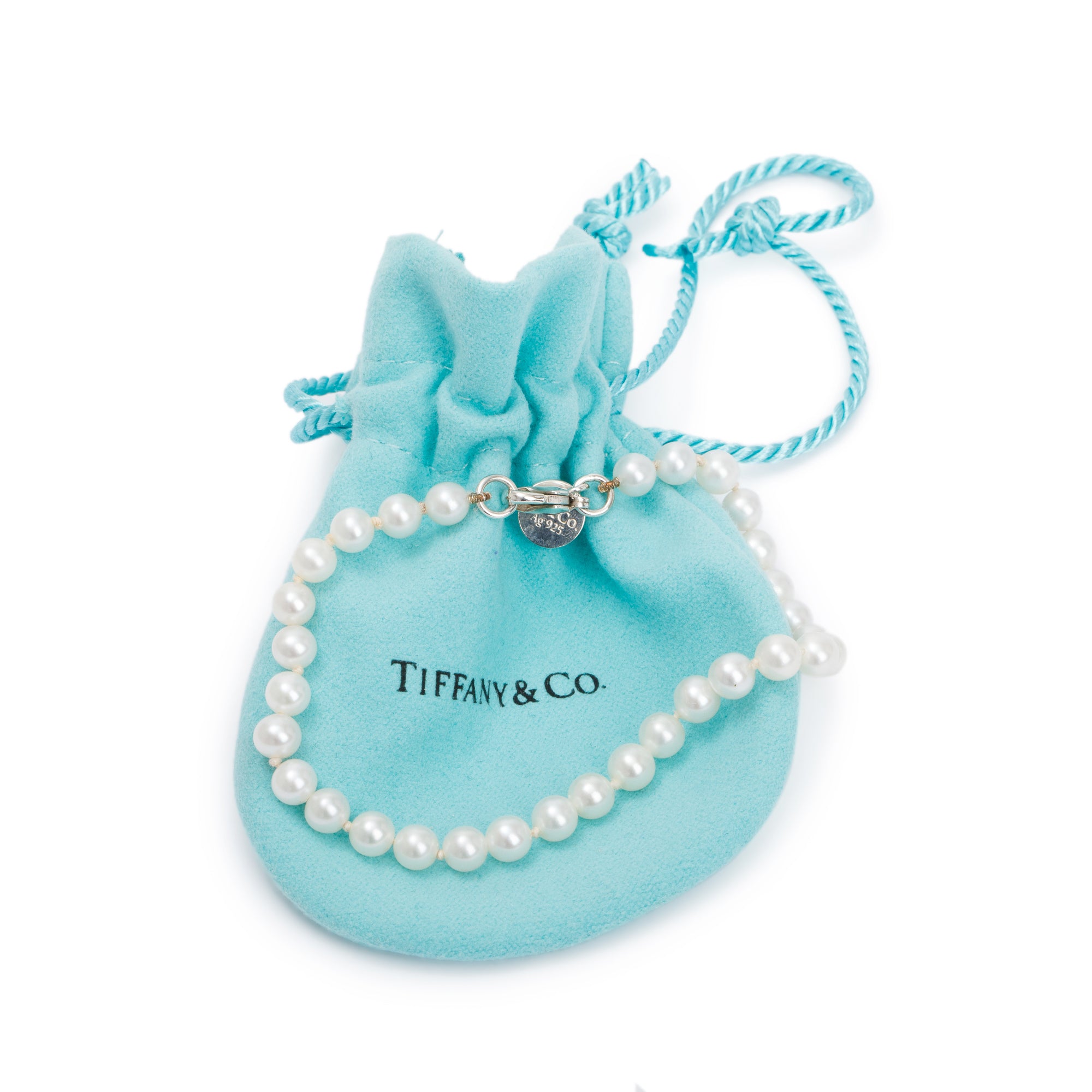 Tiffany & Co. Sterling Silver Ziegfeld Collection 5MM Pearl Bracelet