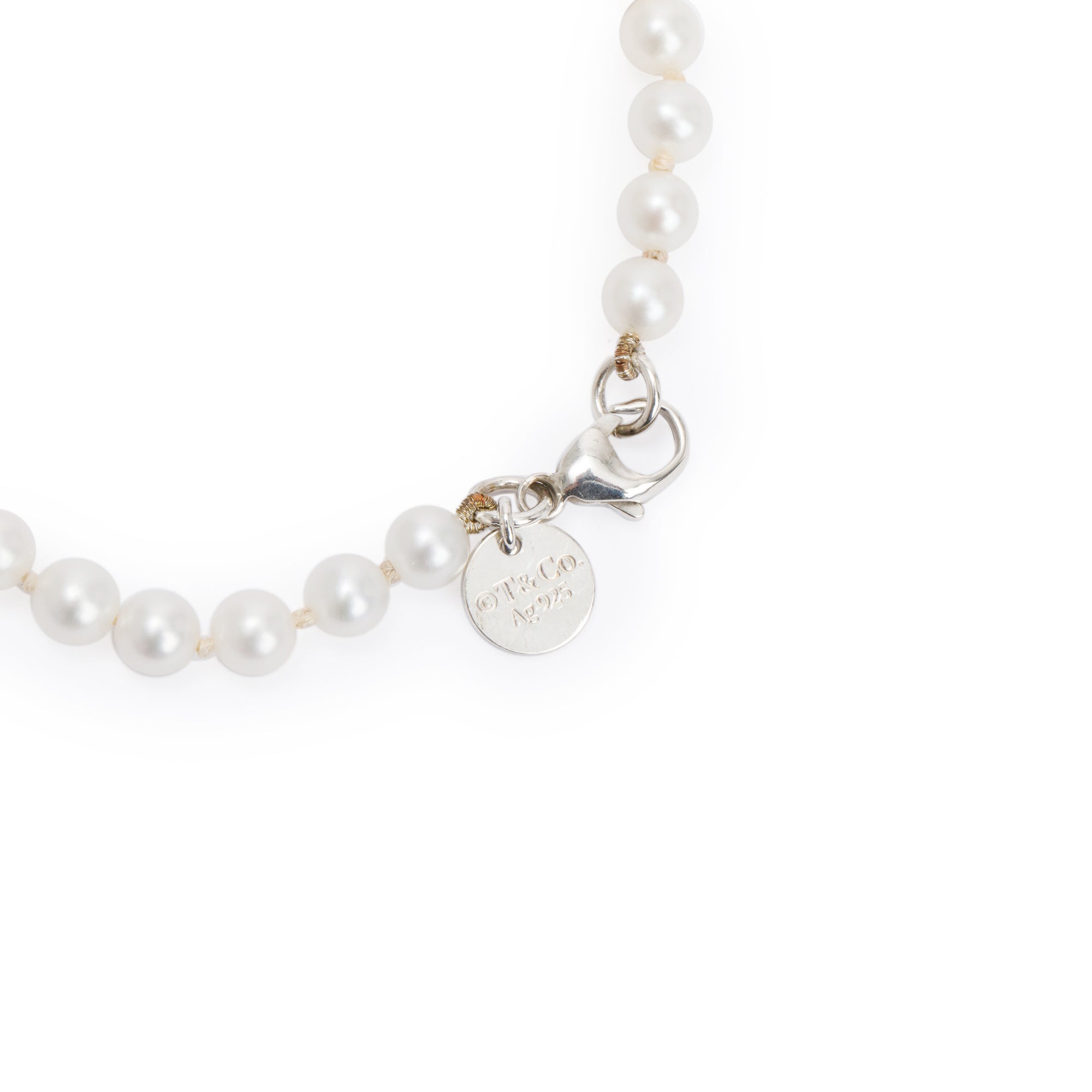 Tiffany & Co. Sterling Silver Ziegfeld Collection 5MM Pearl Bracelet