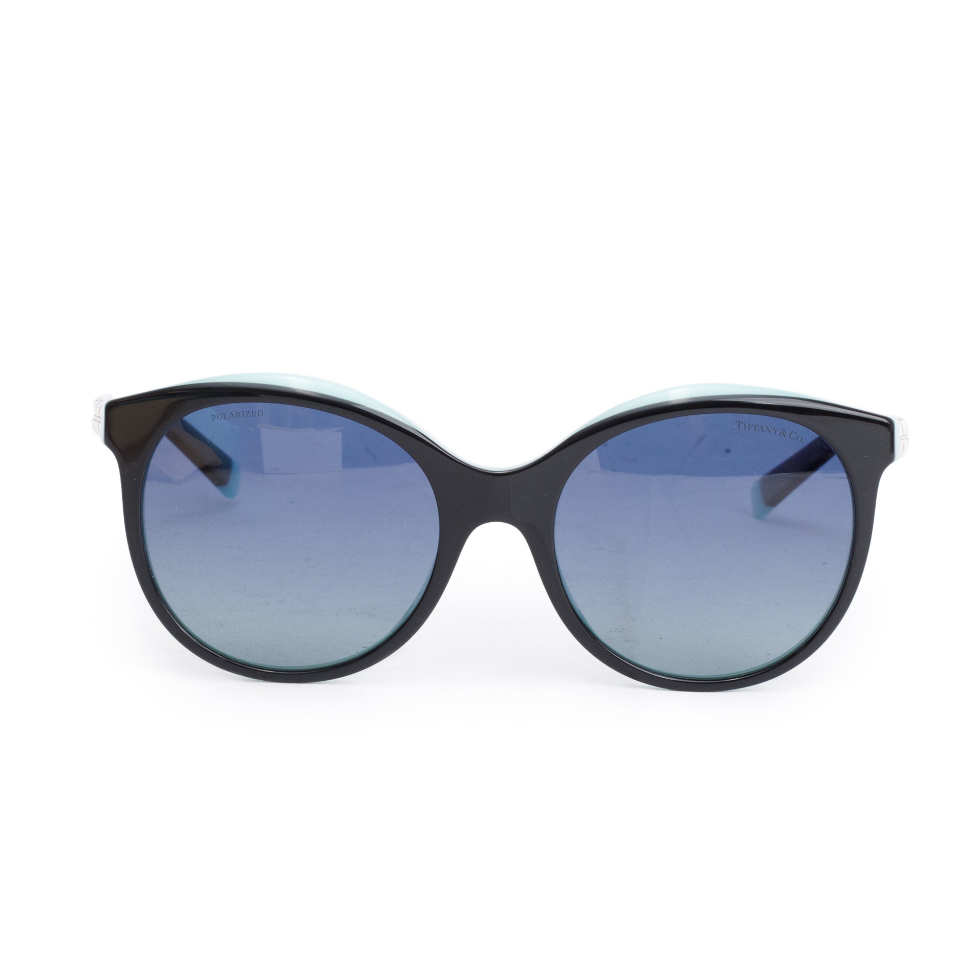 Tiffany & Co. TF 4175-B Black & Tiffany Blue Acetate Crystal Cat-Eye Sunglasses w/ Box & Case