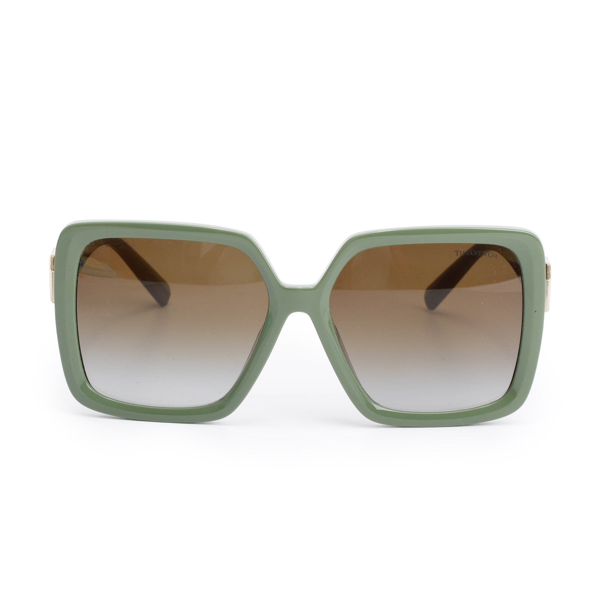 Tiffany & Co. TF 4206-U Green T Acetate Oversized Square Sunglasses w/ Case