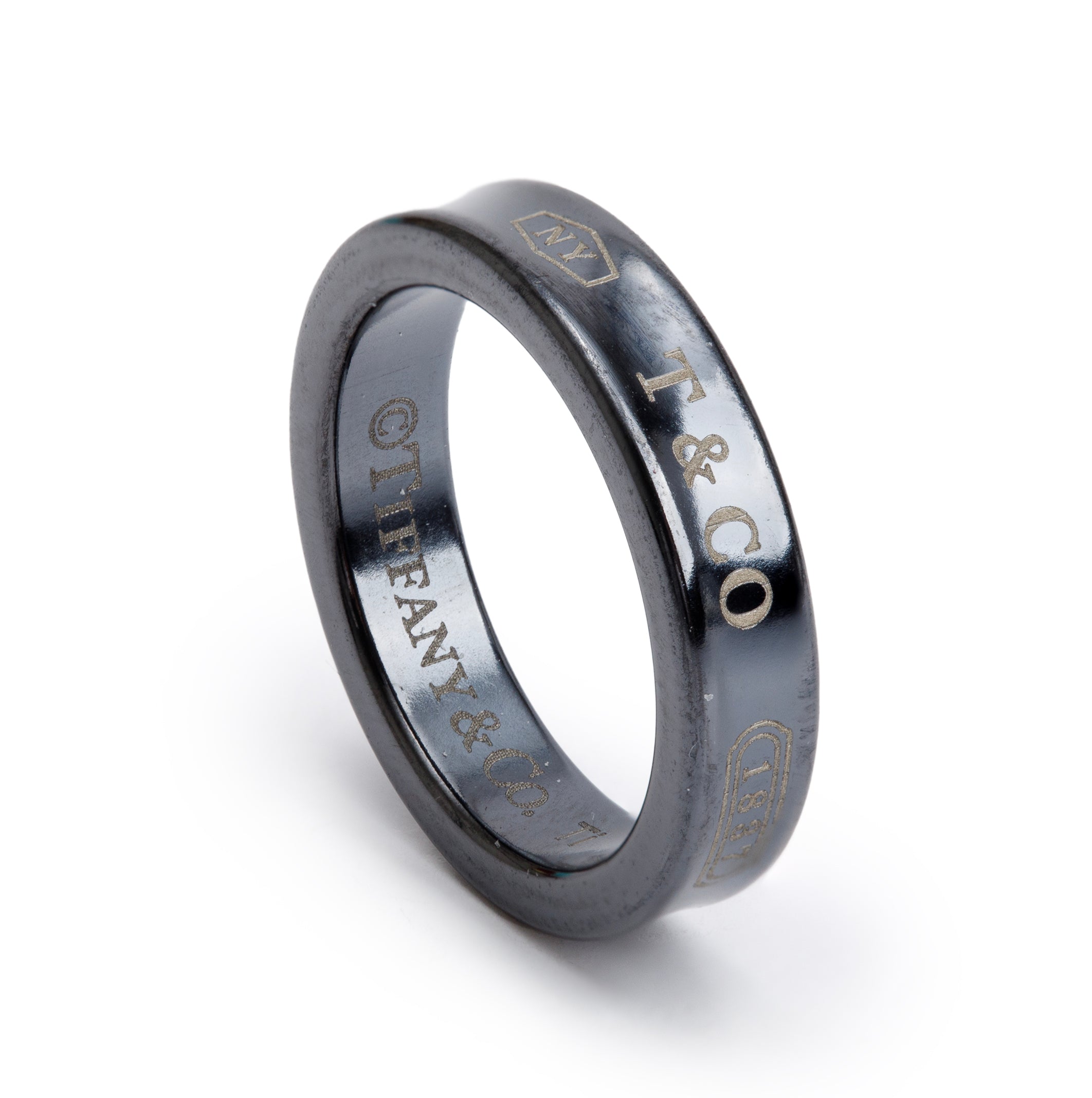Tiffany & Co. Titanium 1837 Narrow Ring, Size 4