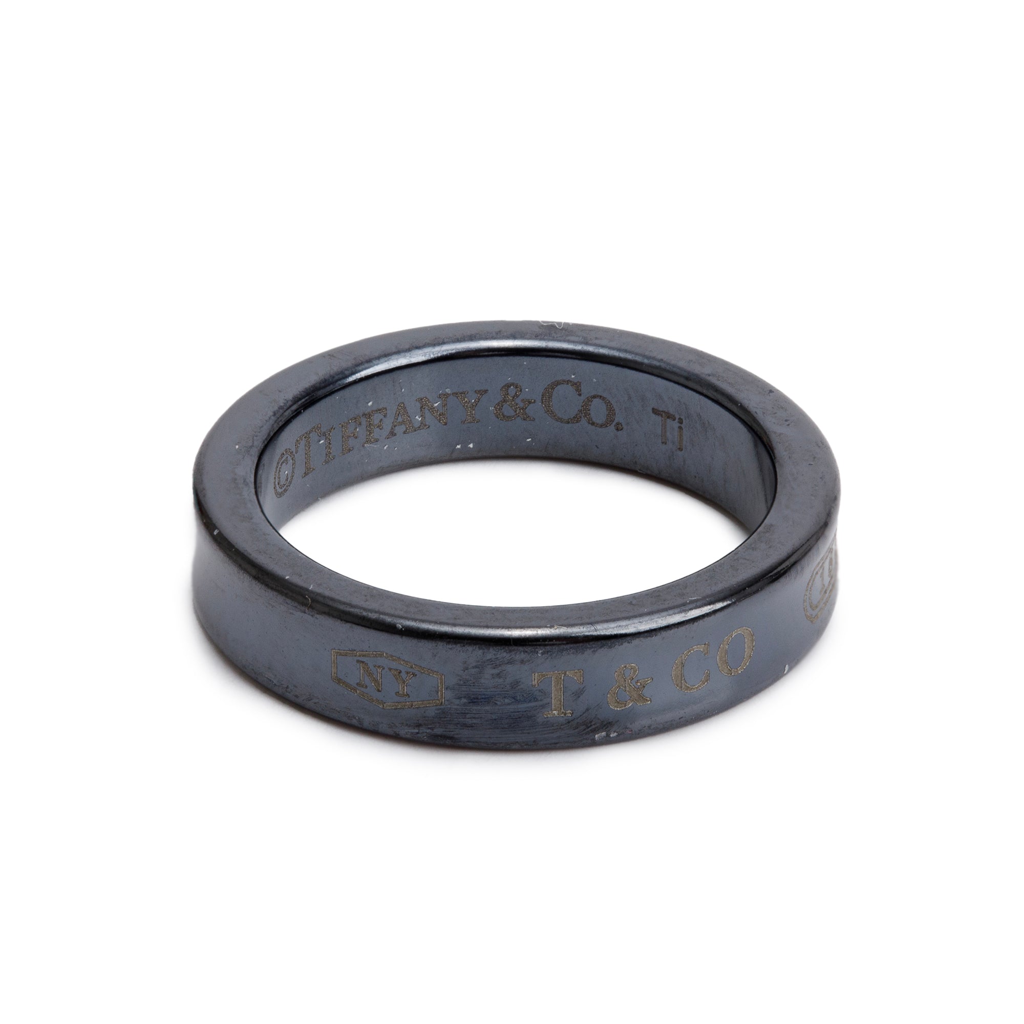 Tiffany & Co. Titanium 1837 Narrow Ring, Size 4